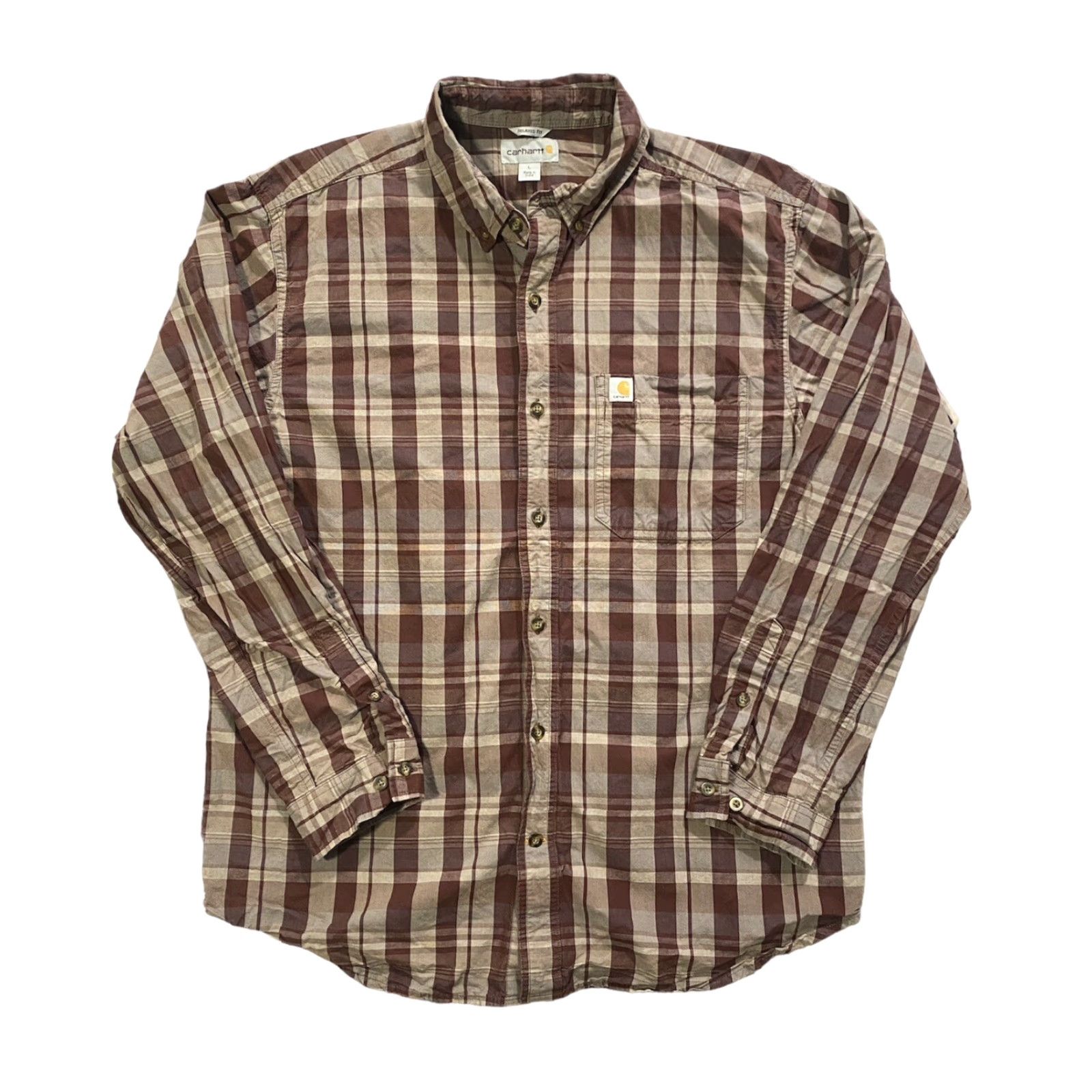 Carhartt Carhartt Shirt Button-Up Plaid 100% Cotton Men L Regular Multicolor Long Sleeve Button Closure Mens Size US L / EU 52-54 / 3 - 2 Thumbnail