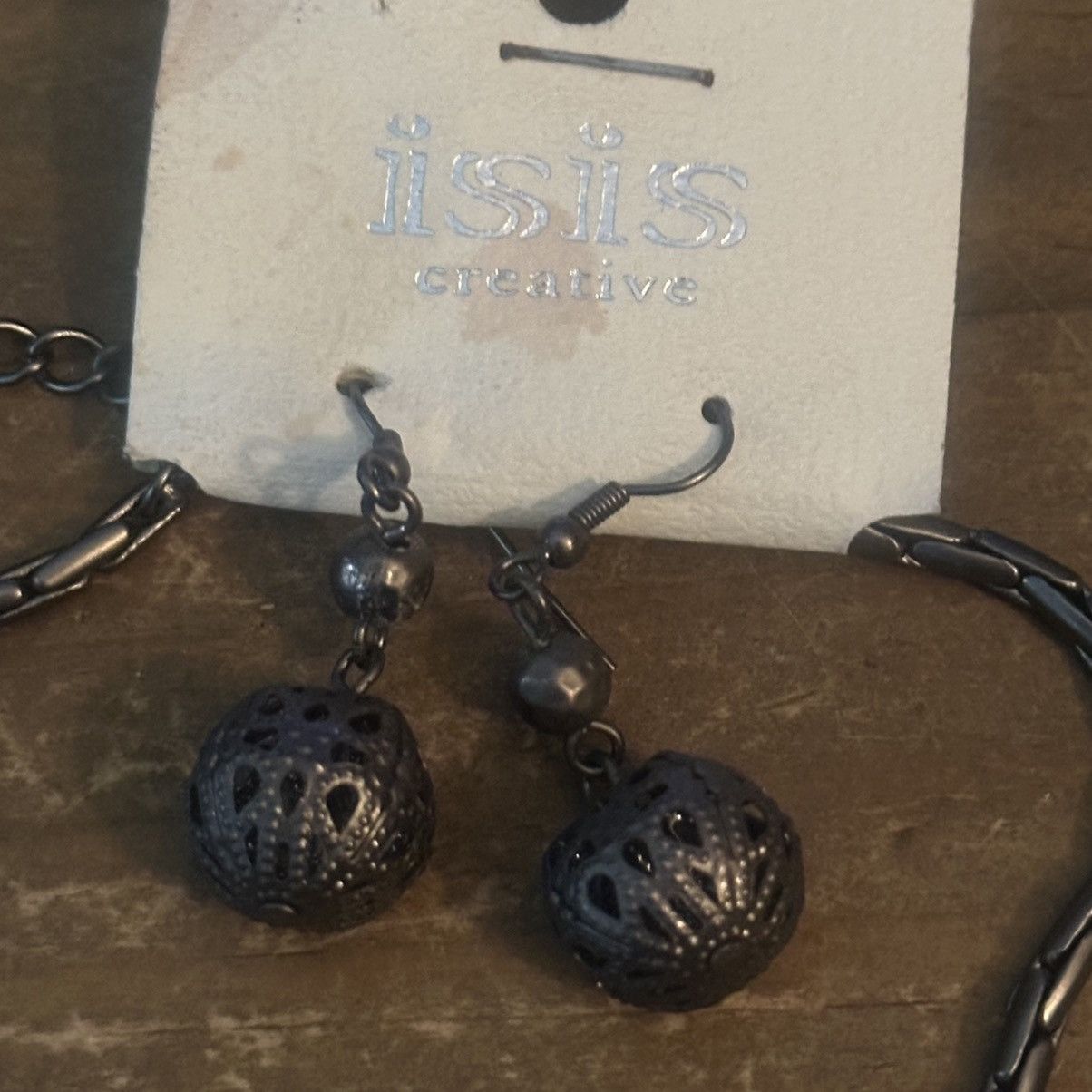 Other Isis dark silver tone filigree bead necklace and earrings Size ONE SIZE - 3 Thumbnail