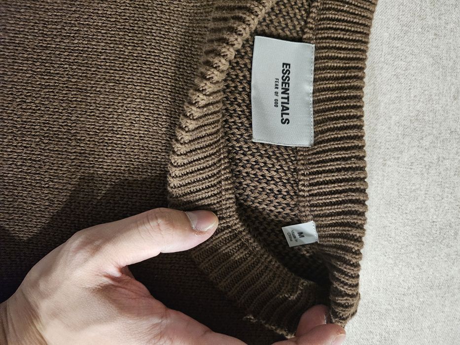 Fear of god essentials x best sale ssense knit sweater rain drum