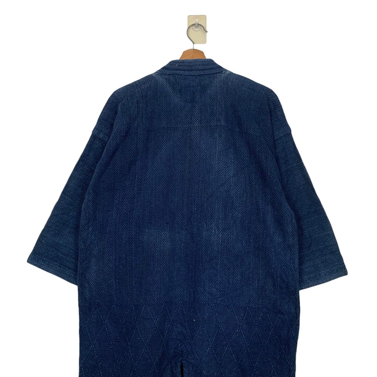 Vintage FUJI DARUMA Indigo Sashiko Thick Weave Kimono #3567-C163 Size US L / EU 52-54 / 3 - 8 Thumbnail