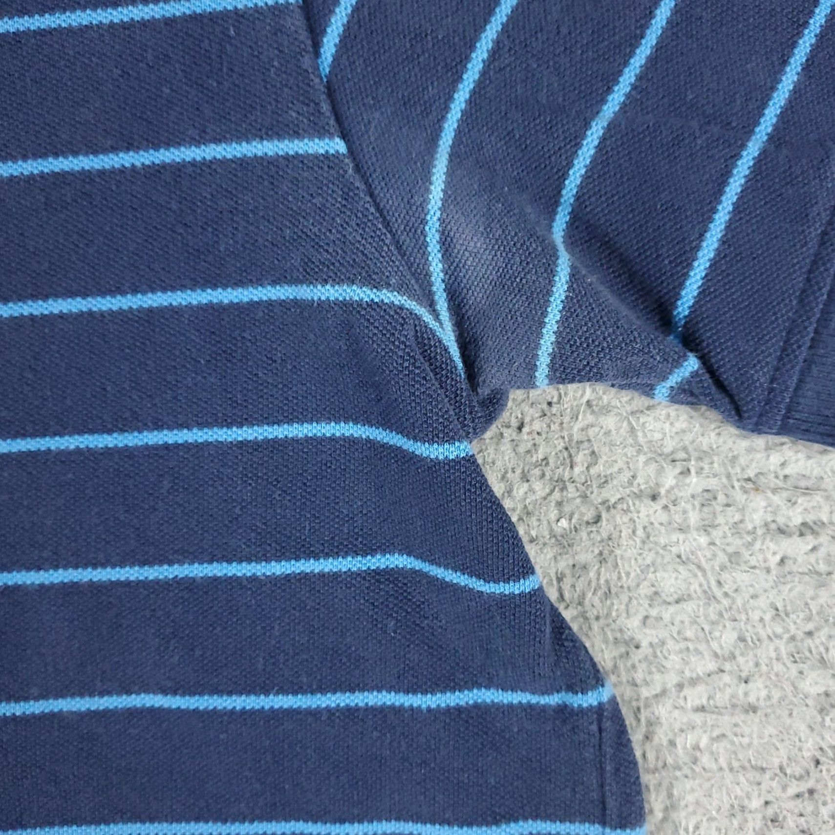 Nike VINTAGE Nike Polo Shirt Blue Striped Mens Large Cotton Short Sleeve Y2K Swoosh Size US L / EU 52-54 / 3 - 4 Thumbnail