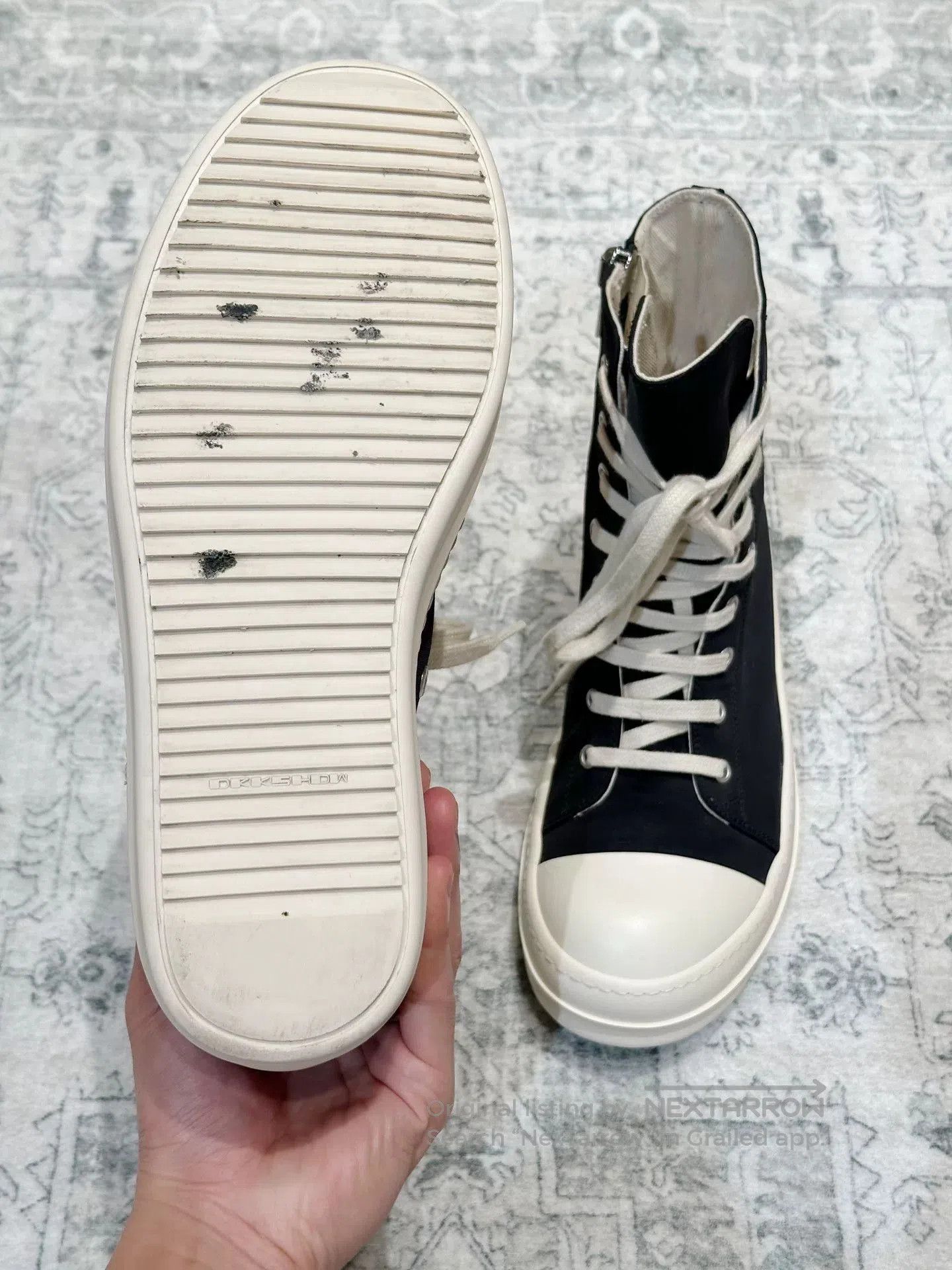Rick Owens Drkshdw Rick Owens DRKSHDW High-Top Canvas Sneakers. Size US 7 / EU 40 - 8 Thumbnail