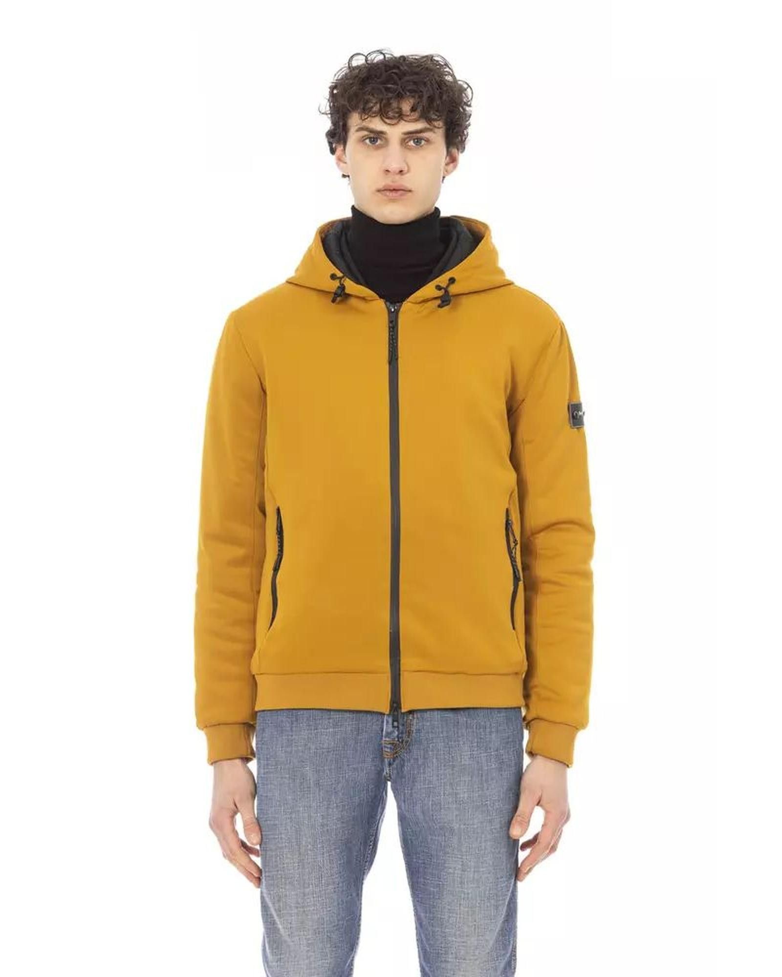 image of Baldinini Polyester Jacket With Adjustable Hood And Zipper Closure in Yellow, Men's (Size 2XL)