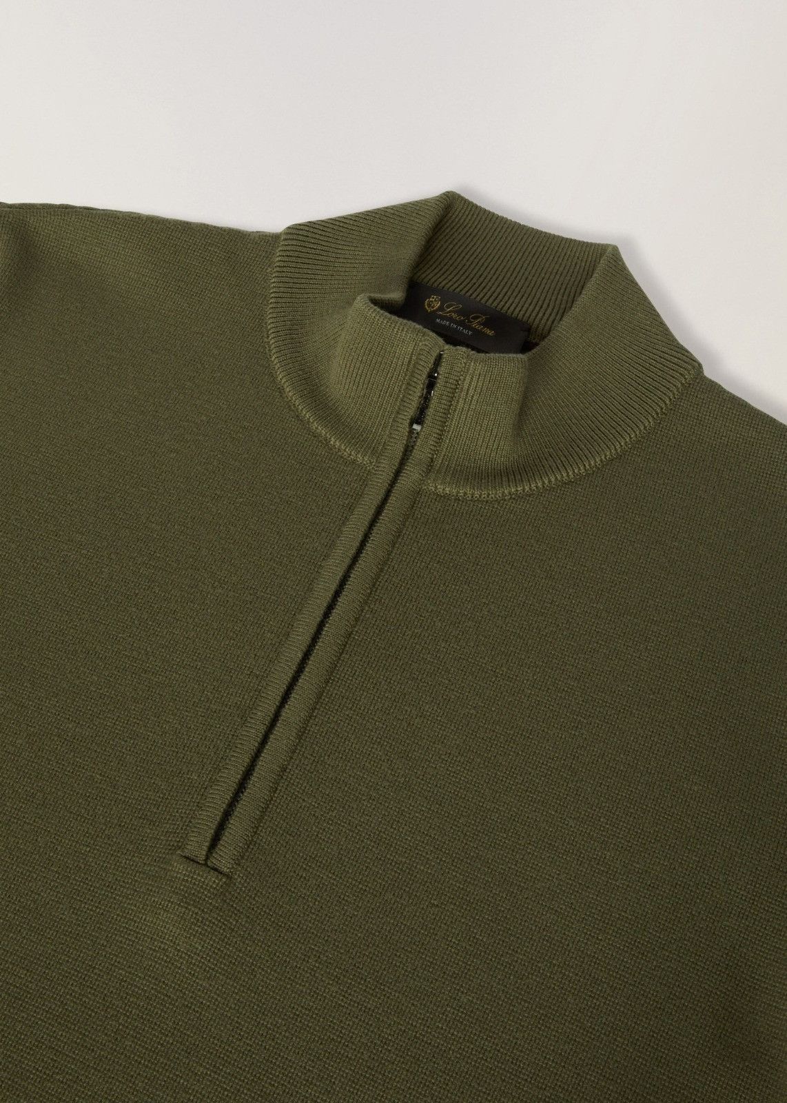 Loro Piana o1srvl11e1024 Mezzocollo Sweater in Olive Green Size US L / EU 52-54 / 3 - 6 Thumbnail