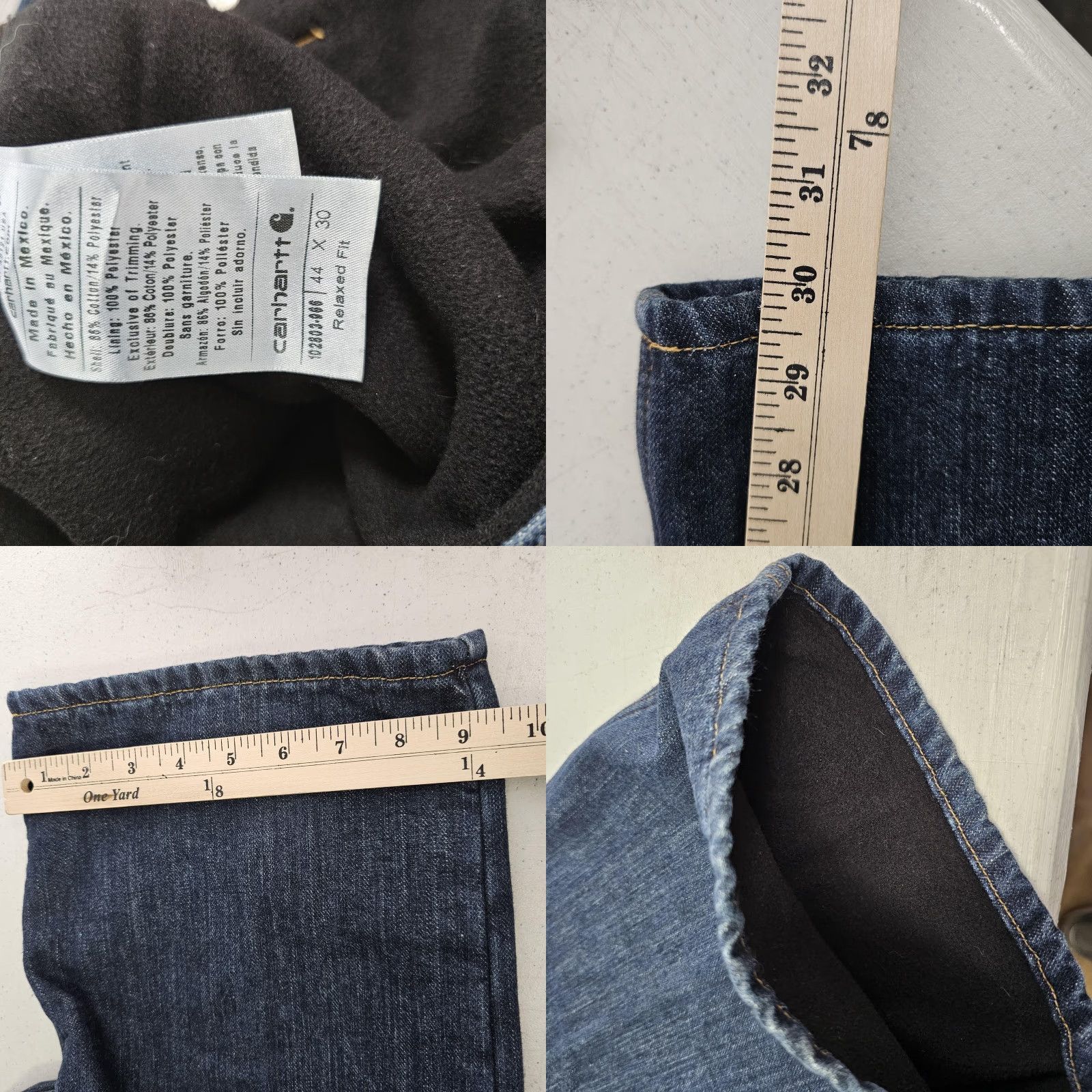 Carhartt Carhartt Jeans Mens 44x30 Blue Relaxed Fit Fleece Lined Warm Denim Workwear Jeans Mens Blue Size US 44 / EU 60 - 9 Thumbnail