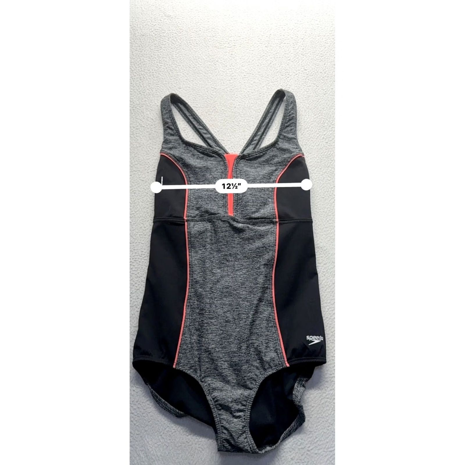 Speedo Speedo Womens One-Piece Athletic Swimsuit Size 12 Gray Racerback 7810 - Pre-Owned Like New Size ONE SIZE - 5 Thumbnail