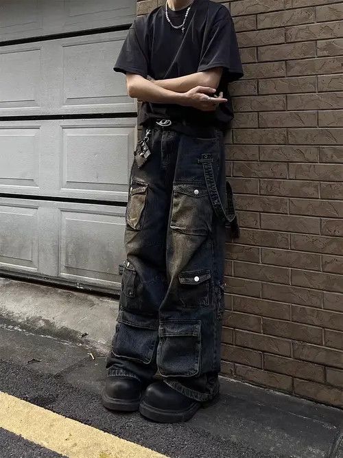 Japanese Brand MegumVintage High Street Hip Hop Multi-Pocket Jeans Size US 31 - 2 Thumbnail