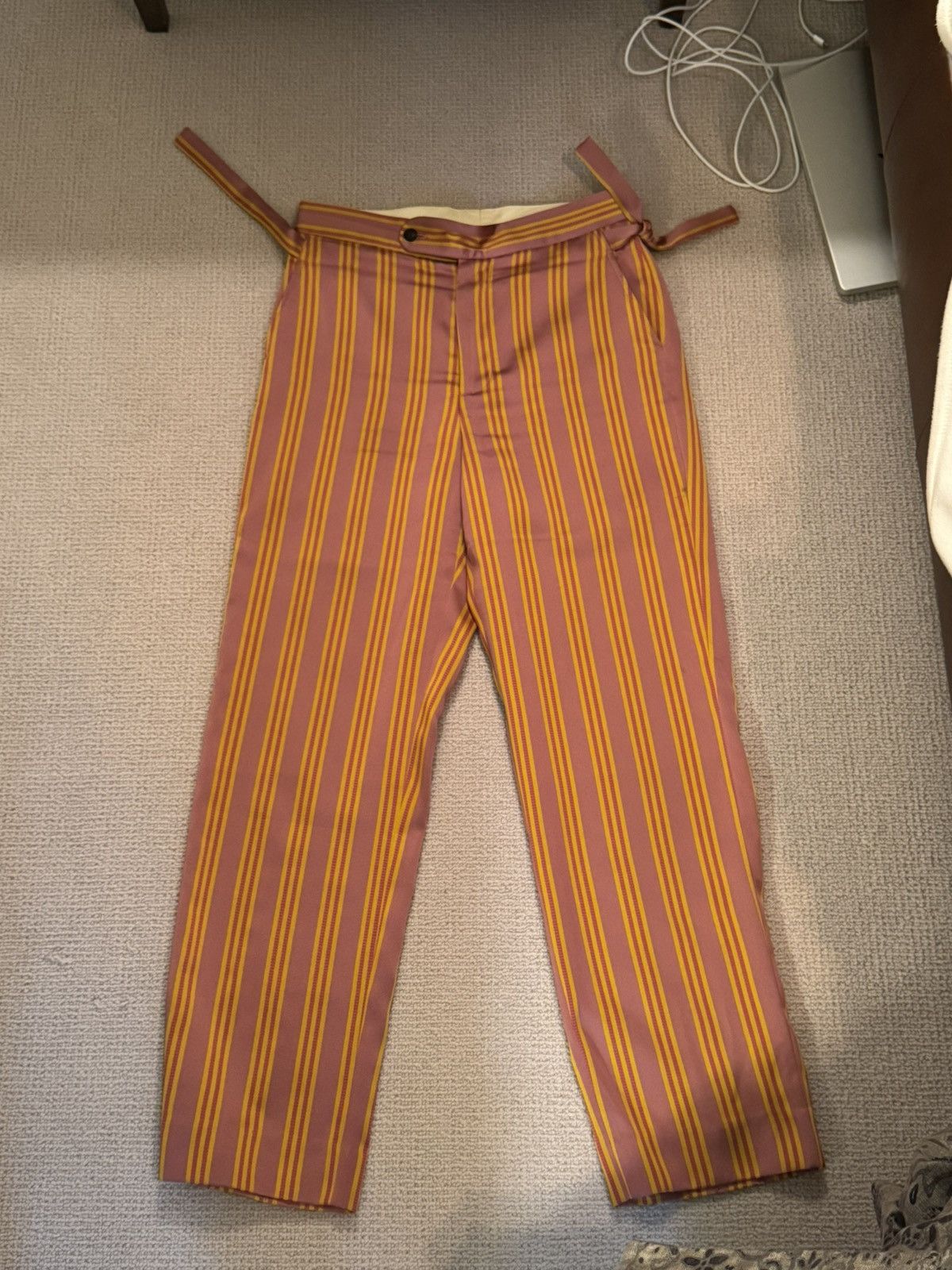 Bode Bode Essex Stripe Pink Silky Trousers Size US 31 - 2 Thumbnail