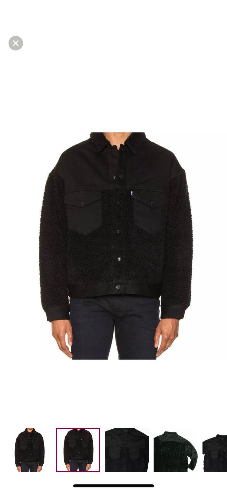 Levi's Levi's Made & Crafted men Black Sherpa Trucker Jacket M $298 Size US M / EU 48-50 / 2 - 2 Thumbnail