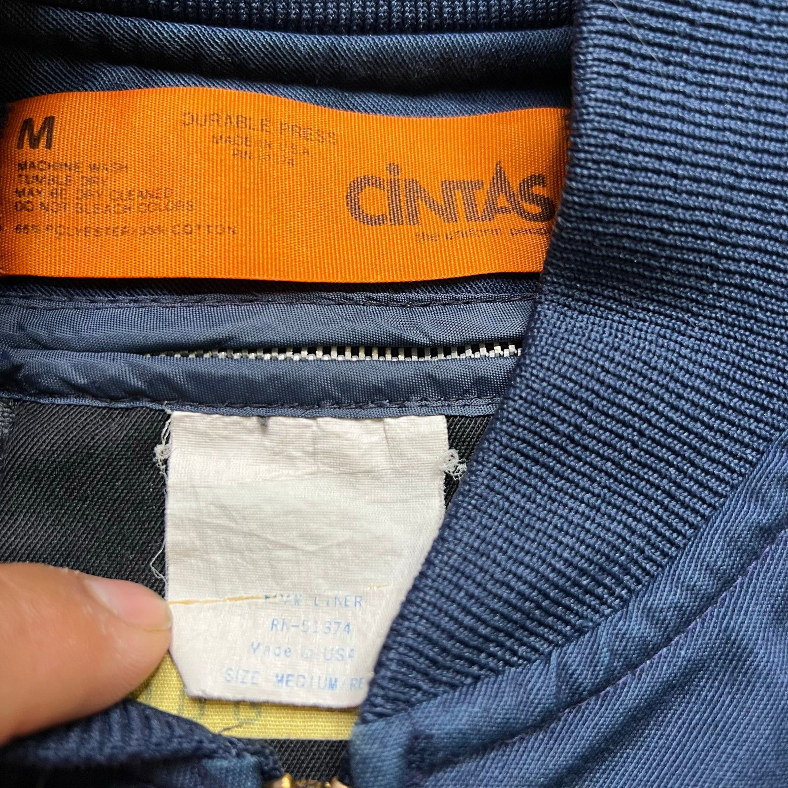 Cintas Vintage 1980s Cintas Chevron Work Jacket Quilted Lined M Size US M / EU 48-50 / 2 - 15 Thumbnail