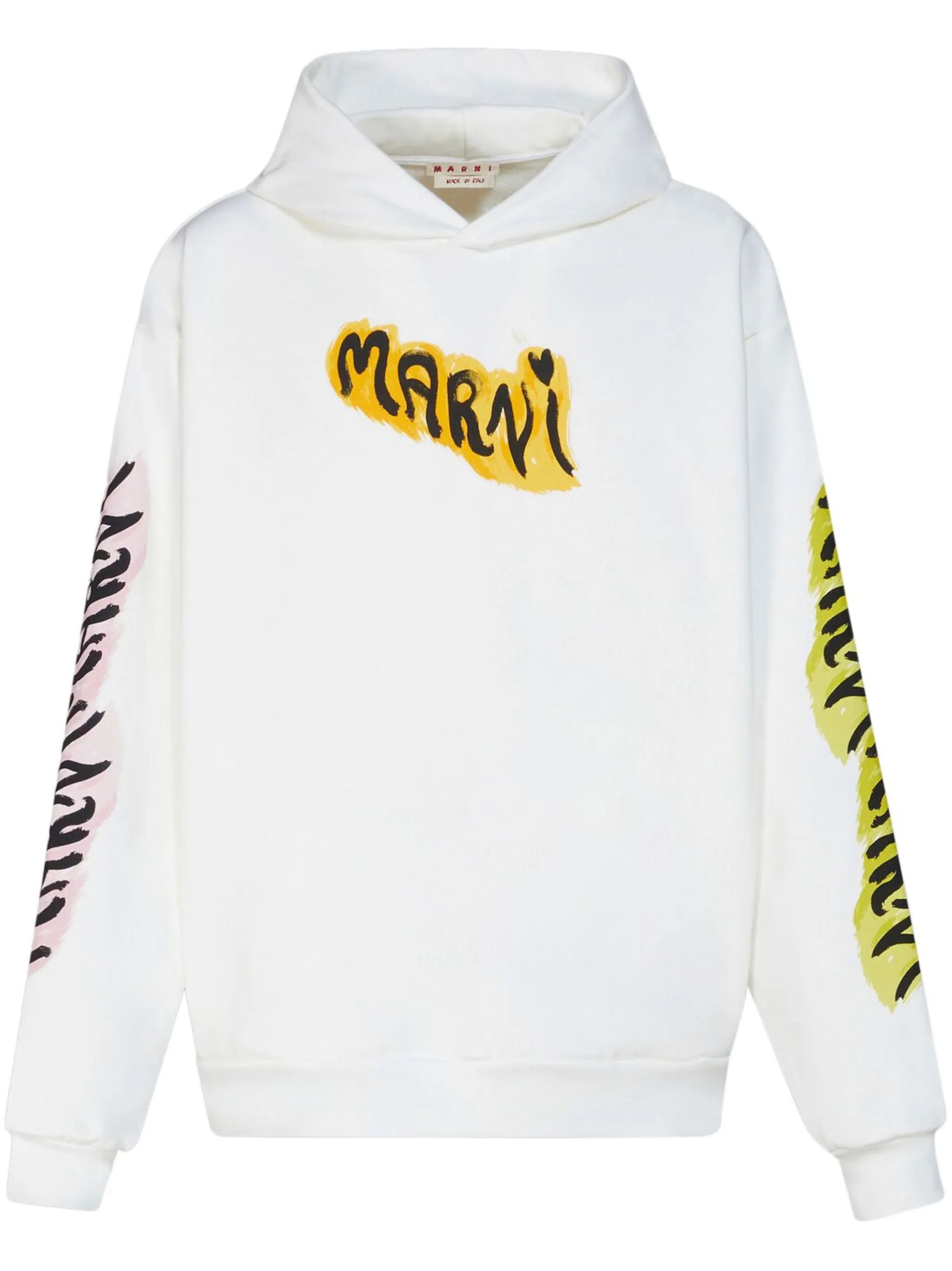 Marni o1y0225 Logo Hoodie in White Size US XL / EU 56 / 4 - 1 Thumbnail