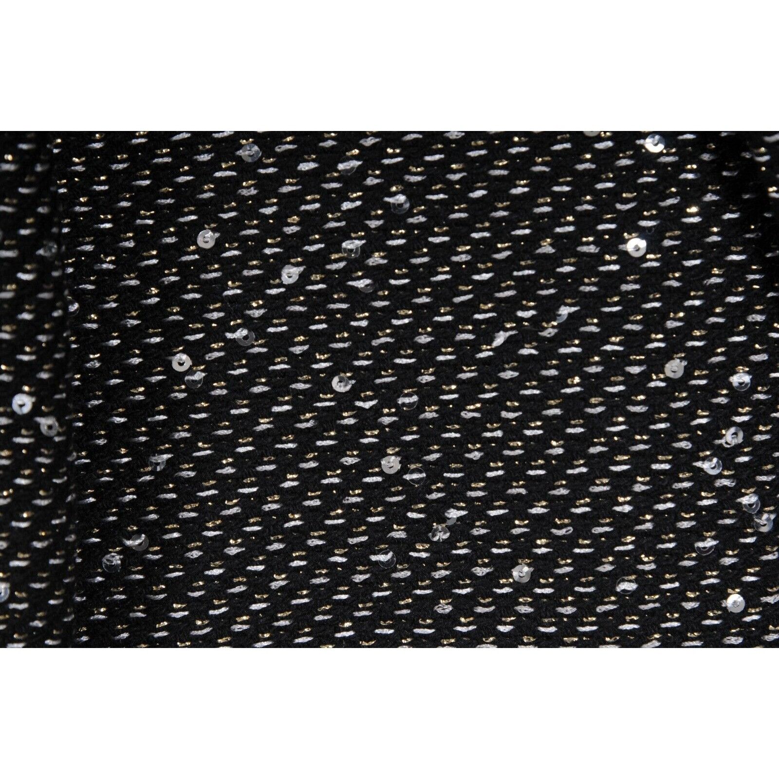 Saint Laurent Paris Single Breasted Sequin Overcoat Silver Black Coat Size US L / EU 52-54 / 3 - 8 Thumbnail