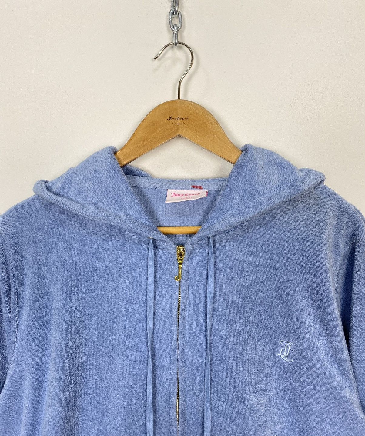 Juicy Couture Juicy Couture Women’s Full Zip Hoodie Long Sleeve Blue Top Size XXL / US 16-18 / IT 52-54 - 3 Thumbnail