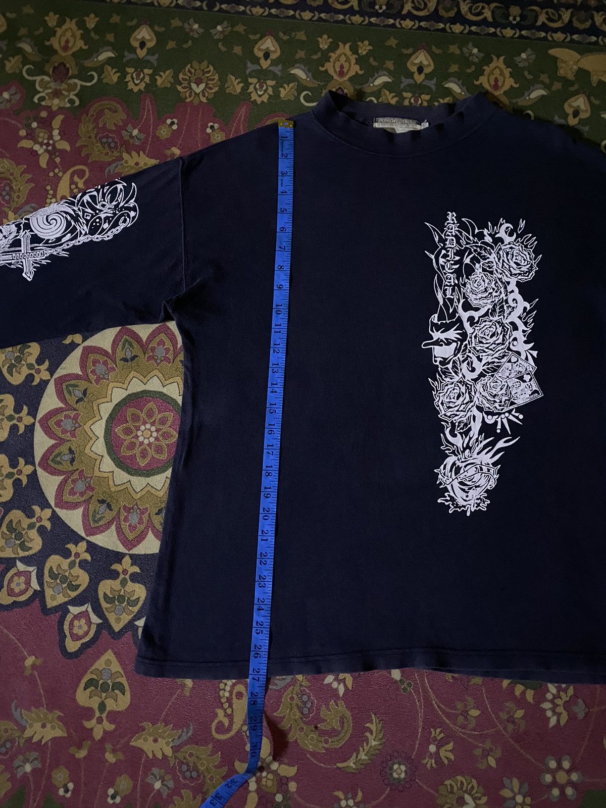 Japanese Brand 🔥VERYRARE🔥🔥Vintage Cross Skull Floral Long Sleeve Size US M / EU 48-50 / 2 - 14 Thumbnail