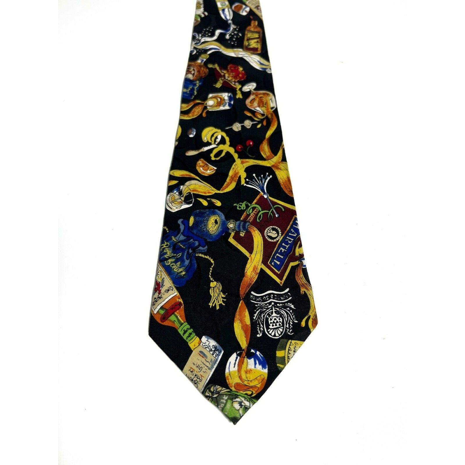 Nicole Miller Nicole Miller Mens Tie Novelty Black Blue 100% Silk Necktie Size ONE SIZE - 6 Thumbnail