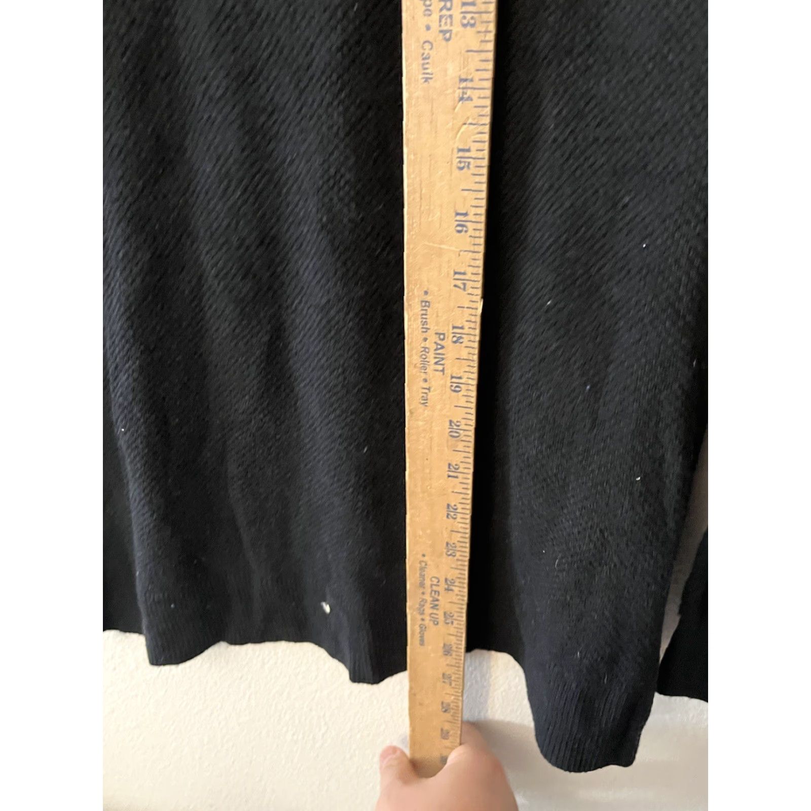 Gap Gap Women Solid V Neck Long Sleeve T-Shirt Size M Black Size M / US 6-8 / IT 42-44 - 4 Thumbnail
