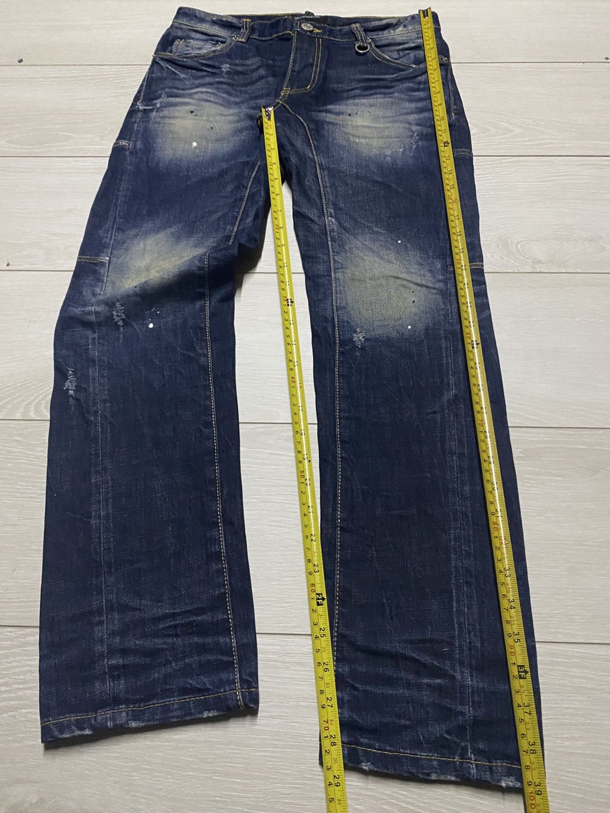Japanese Brand Vintage AnotherShop Rag Paint Splatter Faded Skinny Jeans Size US 31 - 13 Thumbnail