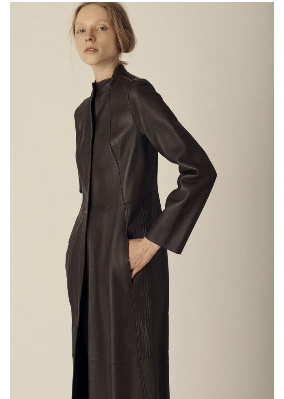 Donna Karan Donna Karan Vintage Leather Coat Size S / US 4 / IT 40 - 2 Thumbnail