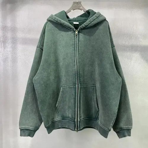 Japanese Brand Washed Distressed Loose Zipper Hoodie Sweatshirt y2k Size US XL / EU 56 / 4 - 1 Thumbnail