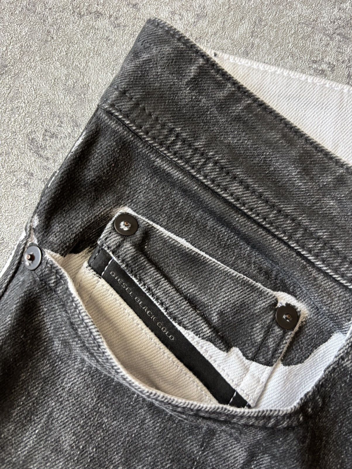 Diesel Black Gold × Japanese Brand RARE CRAZY DIESEL BLACK GOLD JEANS Size US 31 - 4 Thumbnail