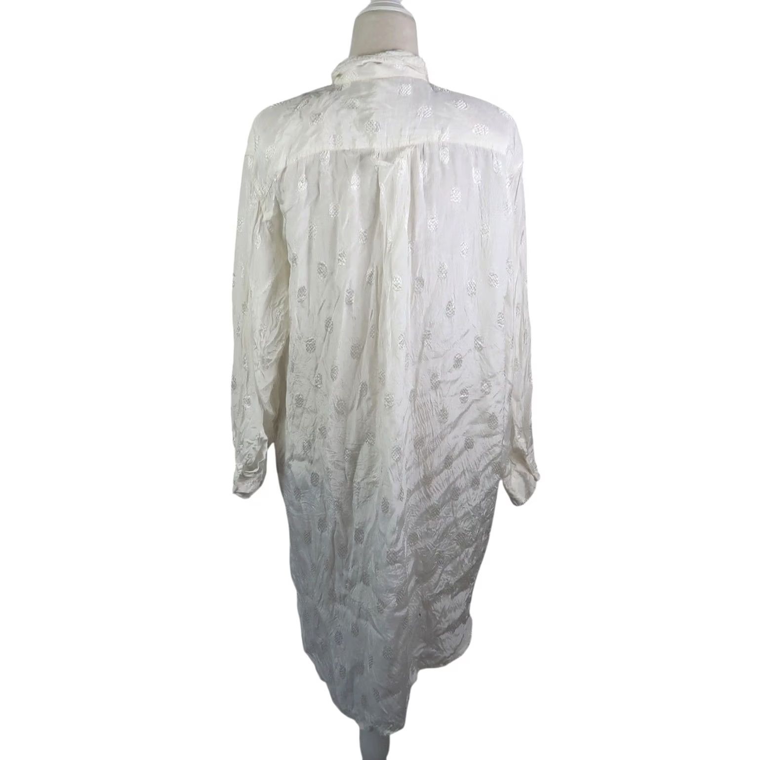Vintage VINTAGE Tramp Cream Pineapple Embroidered Tunic Top M Long Sleeve Button-Up Women's 90s Beach Size M / US 6-8 / IT 42-44 - 4 Thumbnail