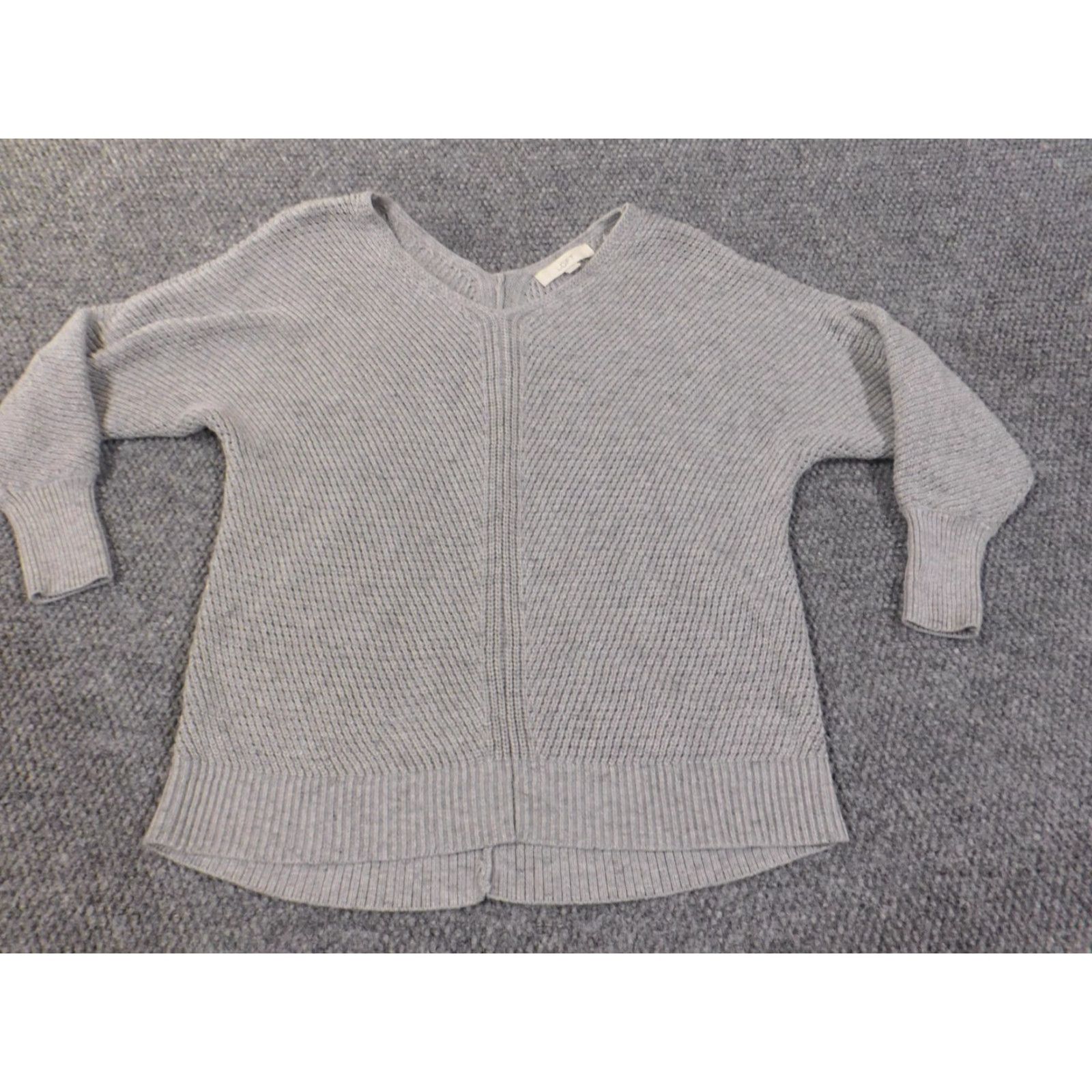 Loft LOFT Sweater Medium Gray Pullover Crewneck Womens Knit Stretch Cotton Crew Neck Rib Knit Long Sleeve Casual Size M / US 6-8 / IT 42-44 - 4 Thumbnail