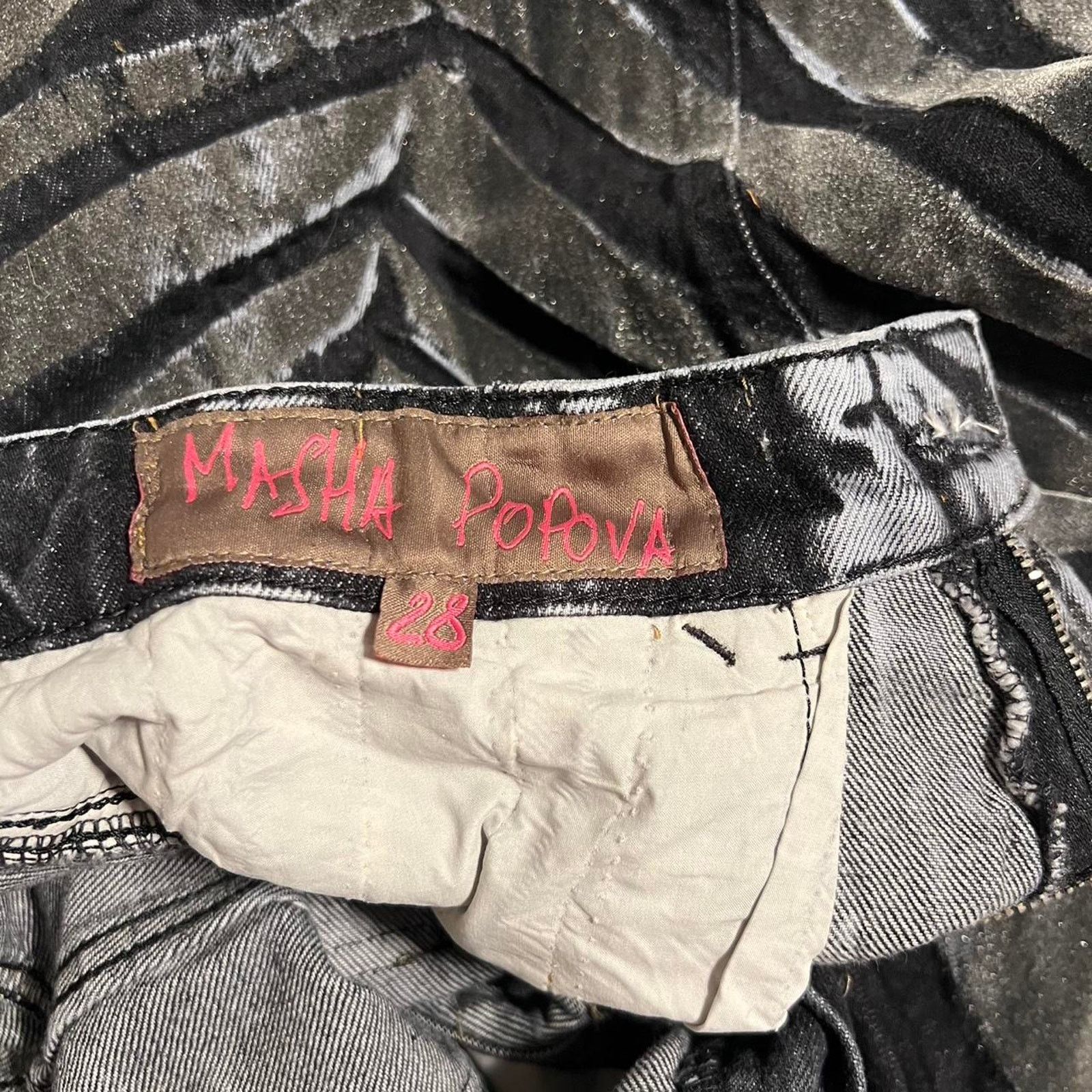MASHA POPOVA MASHA POPOVA FLOCKED JEANS Size 28" / US 6 / IT 42 - 6 Thumbnail