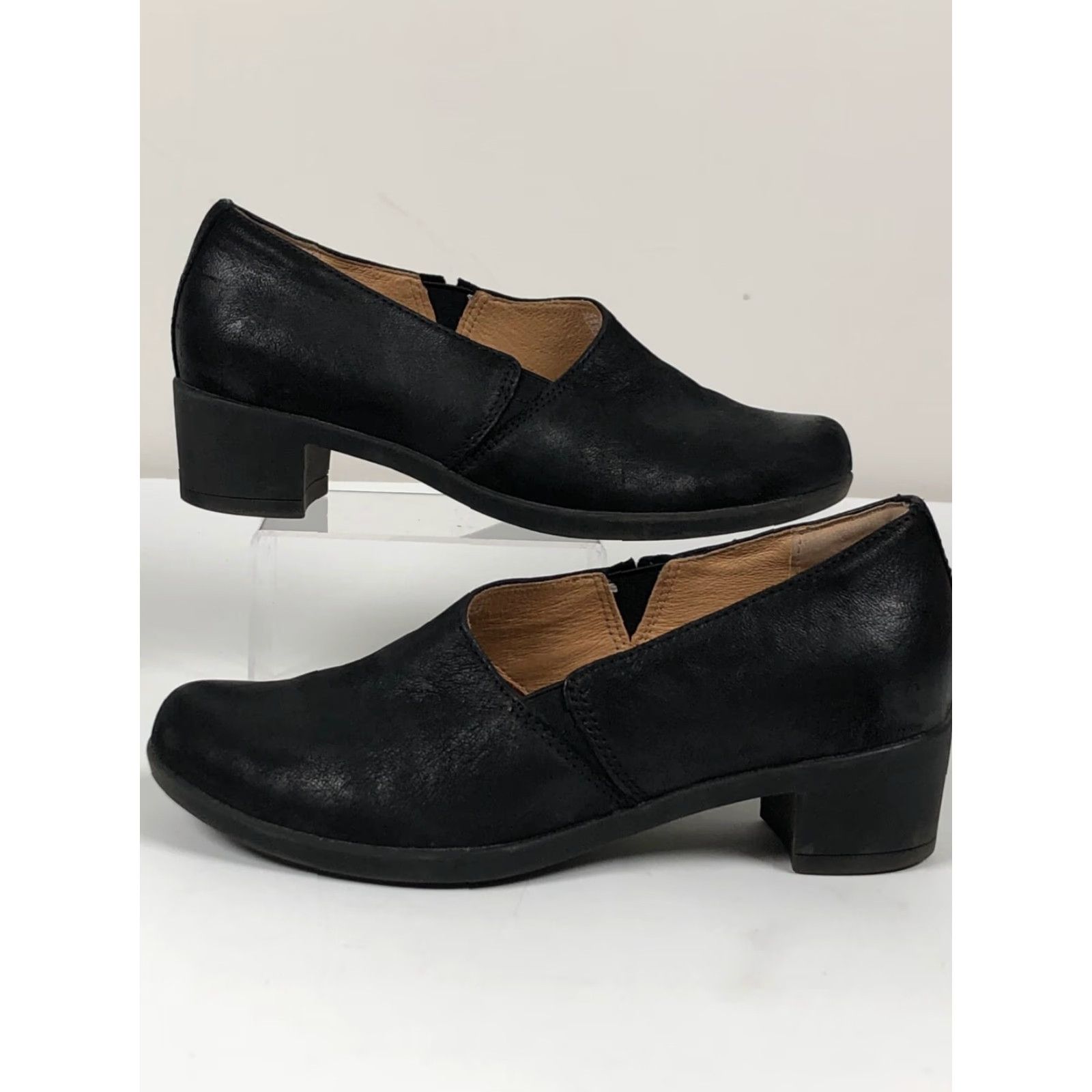Dansko Womens Dansko Camdyn Slip-On Clog Heels Black Leather 7 US / 37 EU Block Heel Casual Workwear Size M / US 6-8 / IT 42-44 - 4 Thumbnail