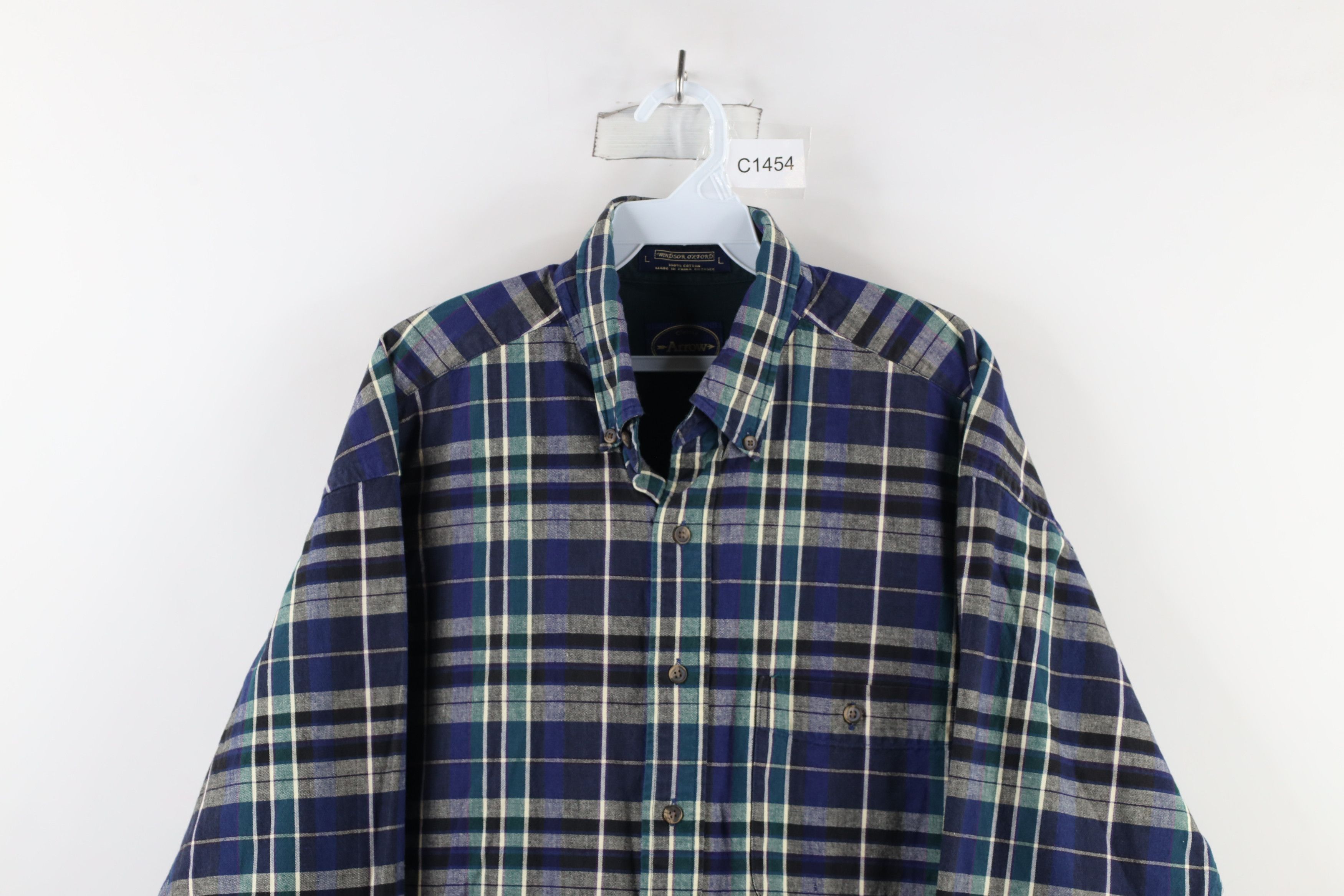 Vintage Vintage 90s Streetwear Oxford Collared Button Down Shirt Size US L / EU 52-54 / 3 - 2 Thumbnail