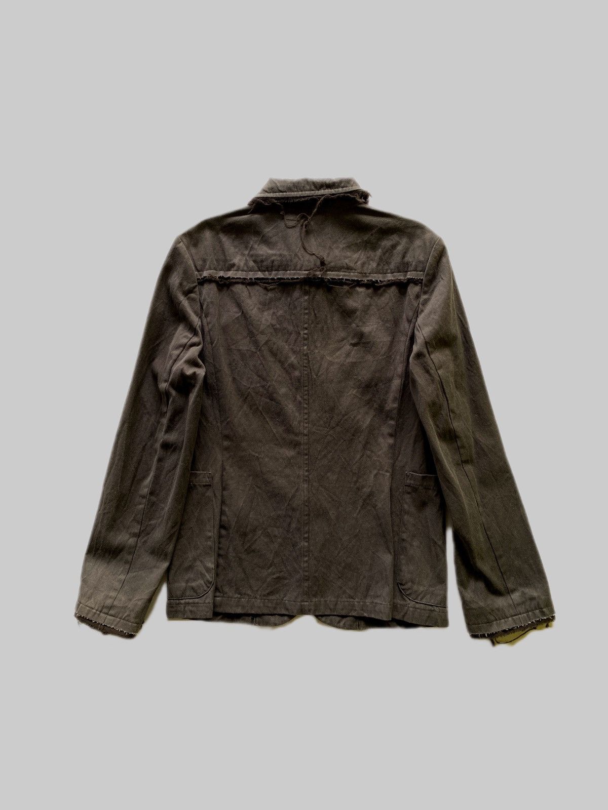 Issey Miyake AW1991 I.S. SunaoKuwahara Raw Cuts Khakis Jacket Size M / US 6-8 / IT 42-44 - 9 Thumbnail