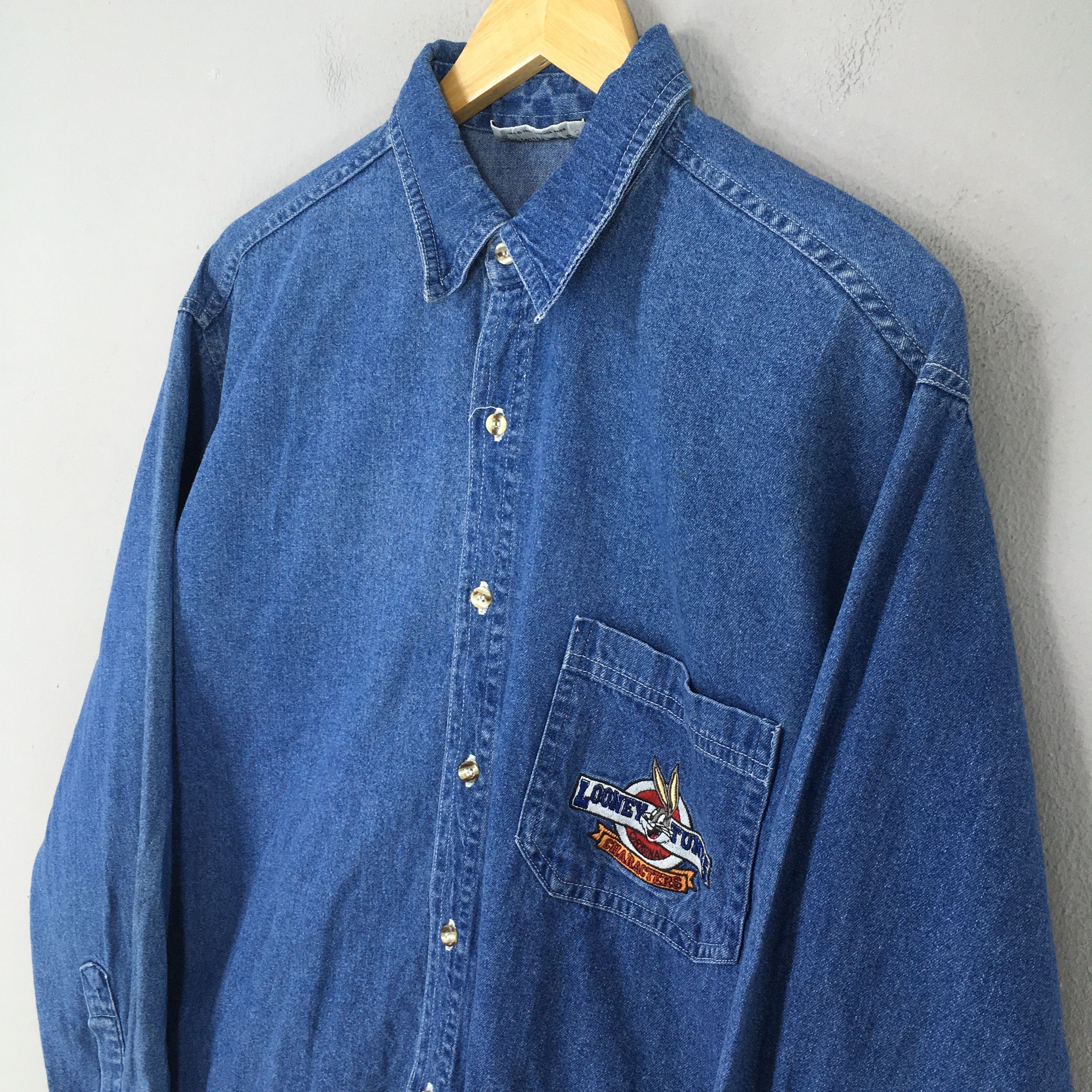 Warner Bros Vintage 90s Looney Tunes Warner Bros Studio Denim Medium Size US M / EU 48-50 / 2 - 3 Thumbnail