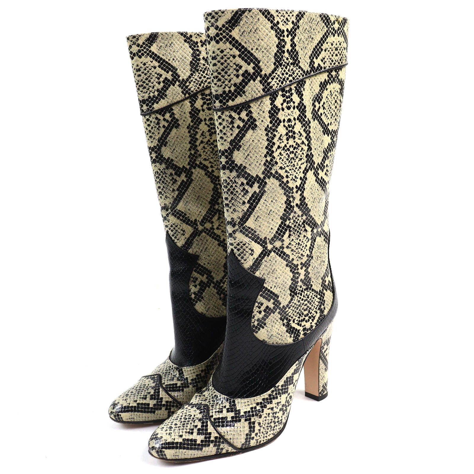 Gucci Gucci Gucci Python Pattern Leather Boots Leather Shoes 699416 Size ONE SIZE - 1 Thumbnail