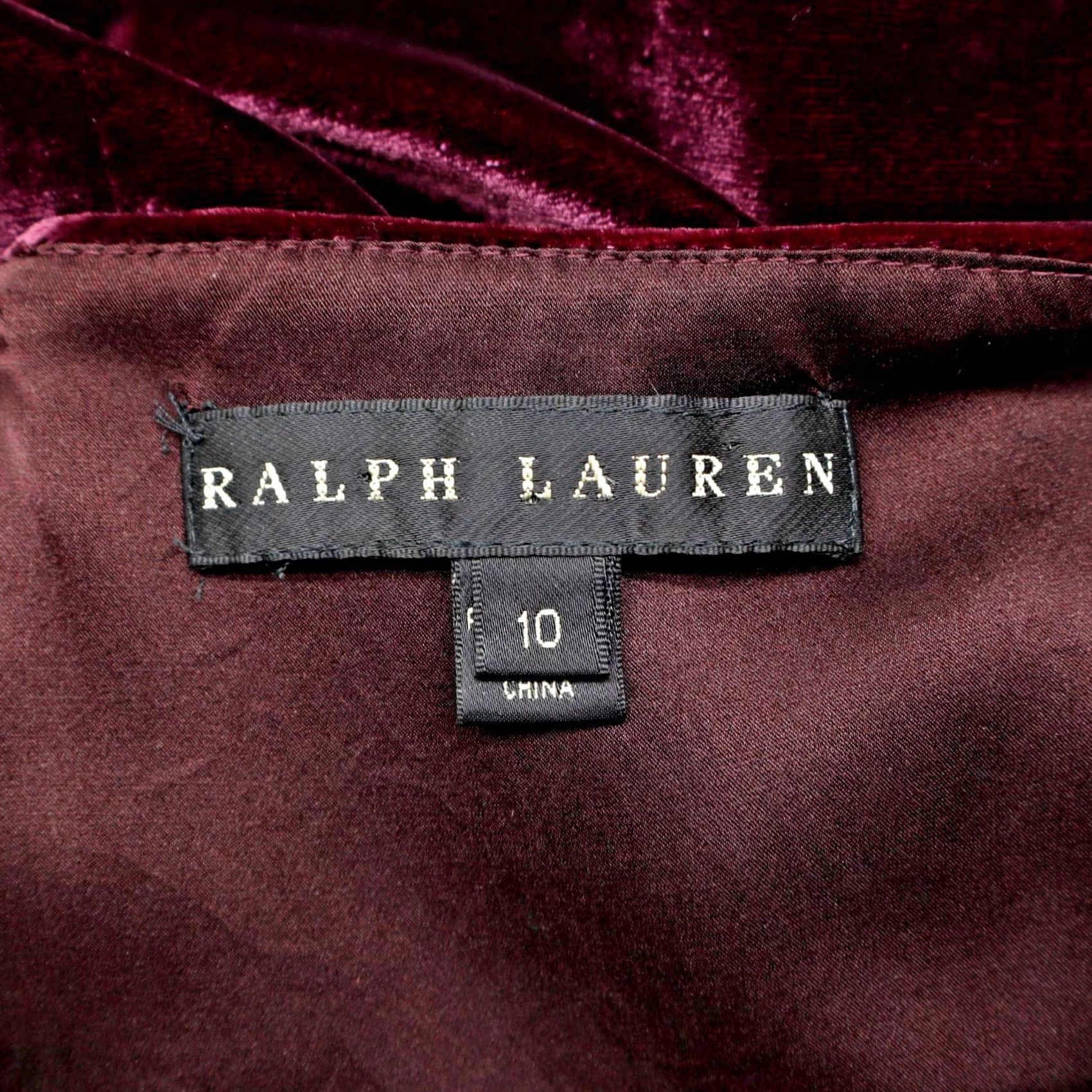Ralph Lauren Ralph Lauren Burgundy Button Cuff Cocktail Velvet Puff Sleeve Dress Sz 10 Size L / US 10 / IT 46 - 4 Thumbnail