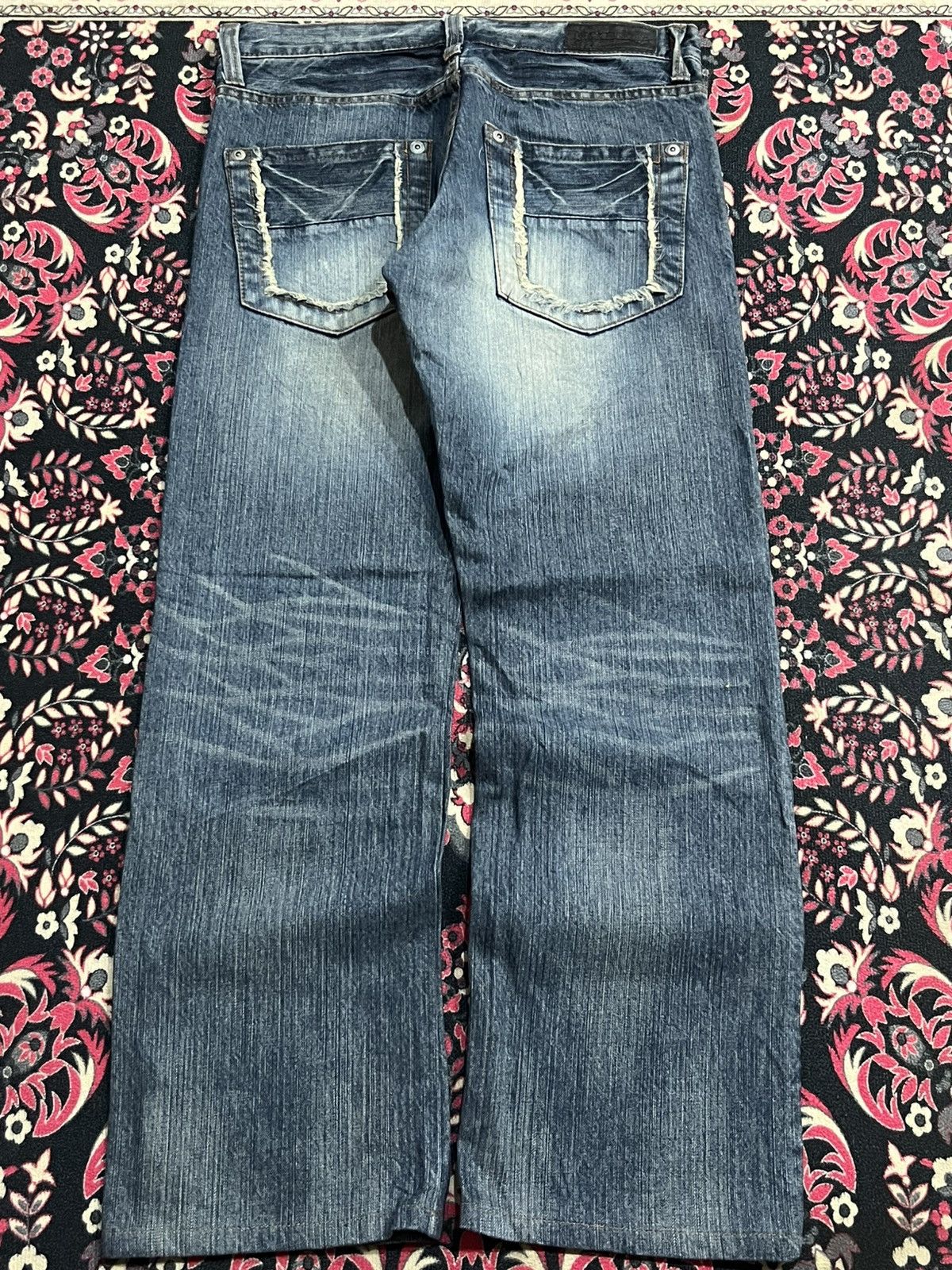 Kapital Japanese Brand Back Rush Distressed Sashiko Stitch Blue Jean Size US 31 - 2 Thumbnail