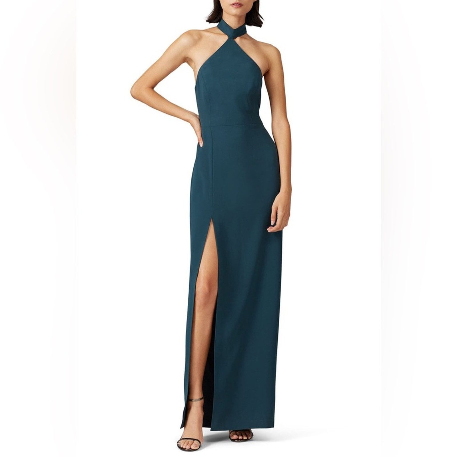 Amanda Uprichard Amanda Uprichard Sz Small Queen Green Crepe Maxi Gown Dress Size S / US 4 / IT 40 - 1 Thumbnail