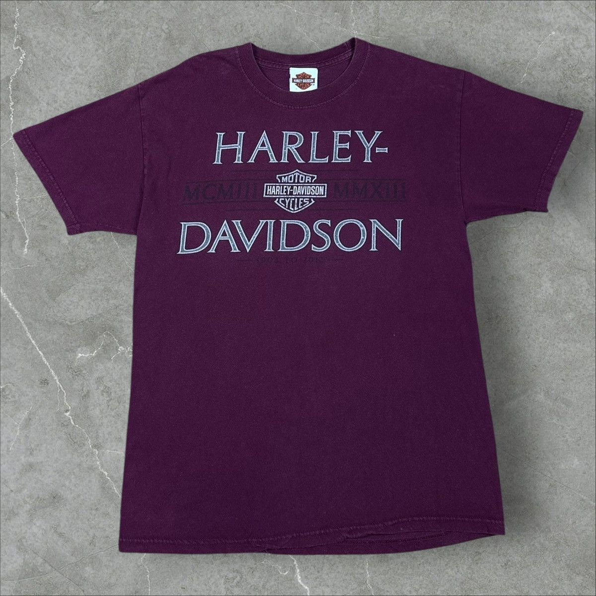 Harley Davidson × Vintage Harley Davidson 2012 New Braunfels TEXAS Burgundy T-shirt Size US M / EU 48-50 / 2 - 1 Thumbnail