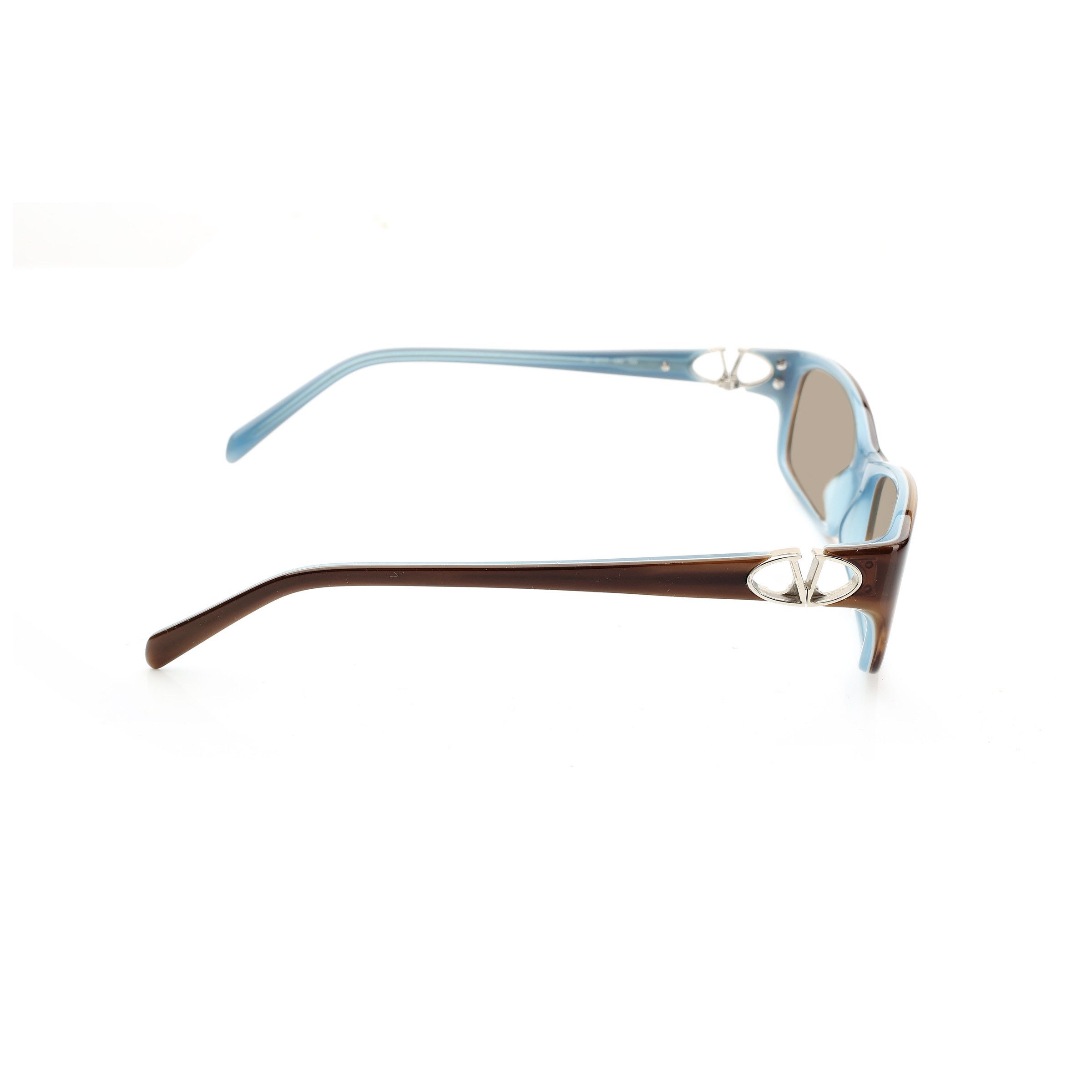 Valentino Valentino '00s Signature Brown & Blue Plastic Sunglasses Size ONE SIZE - 2 Thumbnail