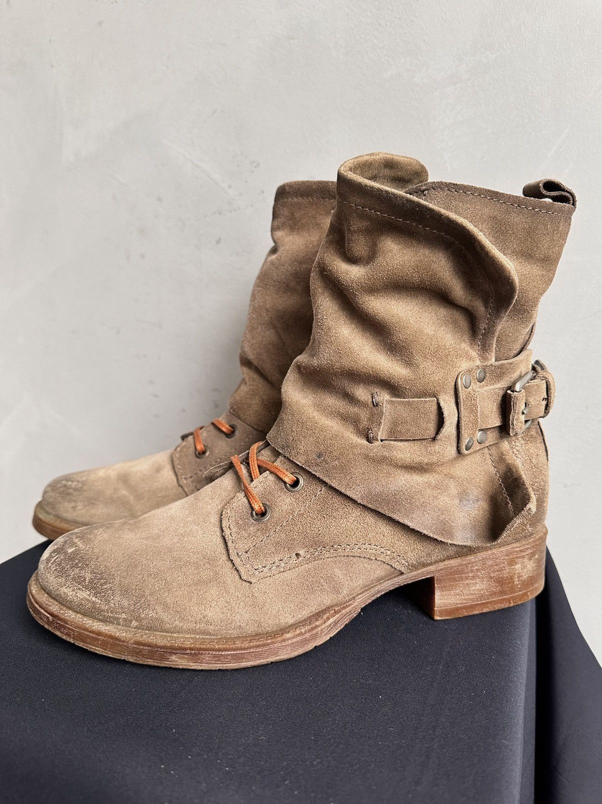 A.S.98 Wow😻LEATHER BOOTS AS 98 IFSIXWASNINE METAL ZIP FAUX POELL Size US 7.5 / EU 40-41 - 5 Thumbnail