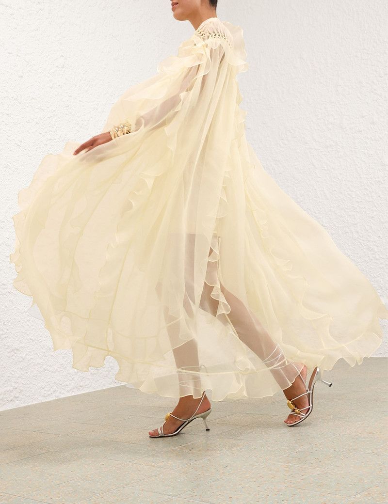 Zimmermann oc11z0226 Balance Braided Billow Dress In Lemon Size S / US 4 / IT 40 - 6 Thumbnail