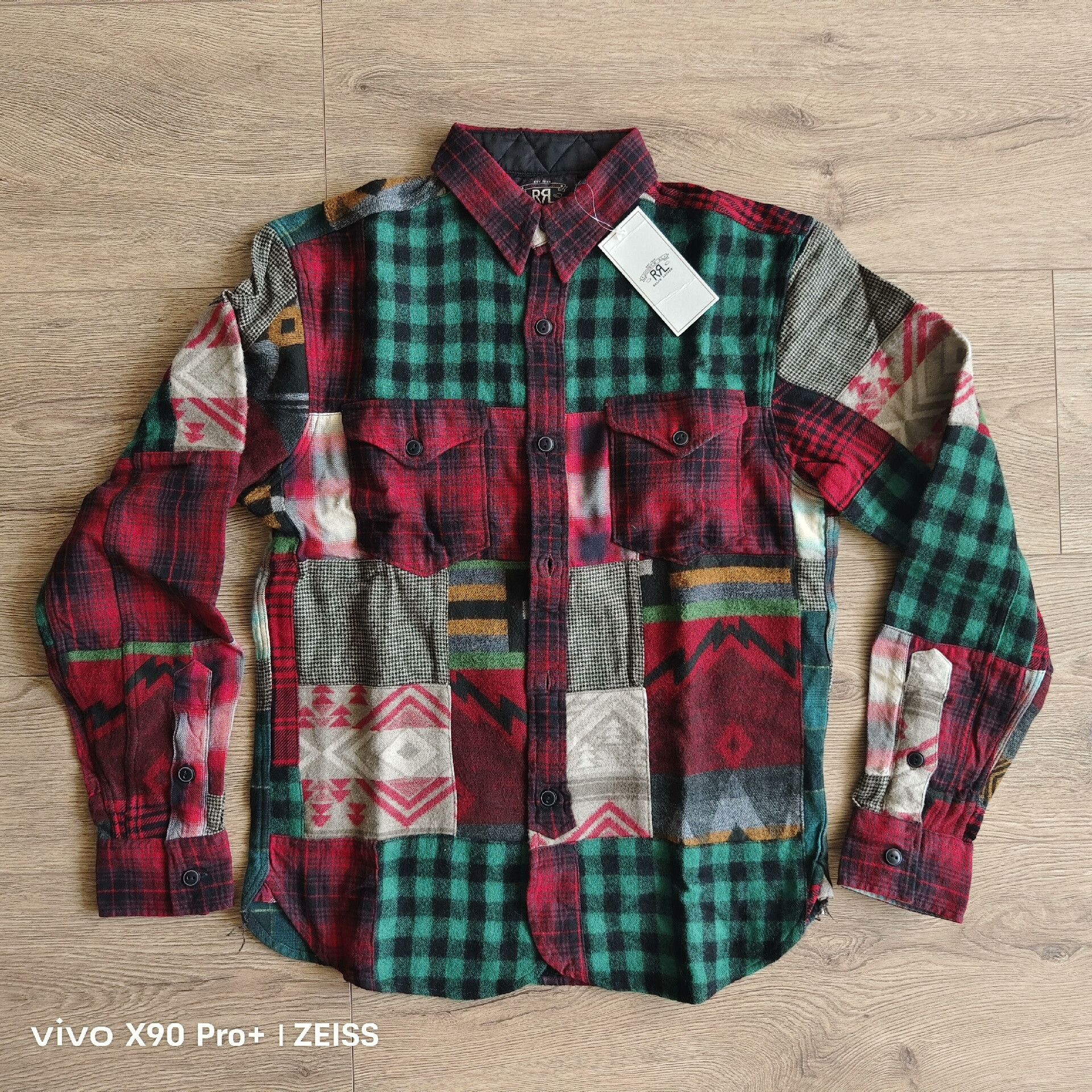 RRL Ralph Lauren RRL Patchwork Plaid Workshirt Size US S / EU 44-46 / 1 - 1 Thumbnail