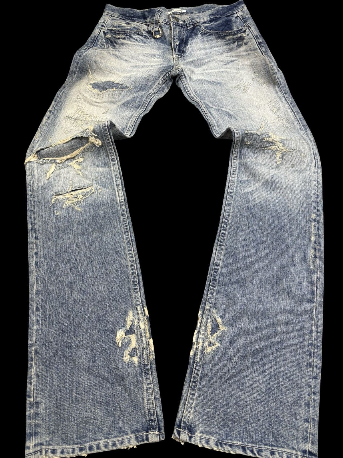 Japanese Brand 💥Denim Art💥Ego Tripping Heavy Distressed Denim F758 Size US 30 / EU 46 - 1 Thumbnail