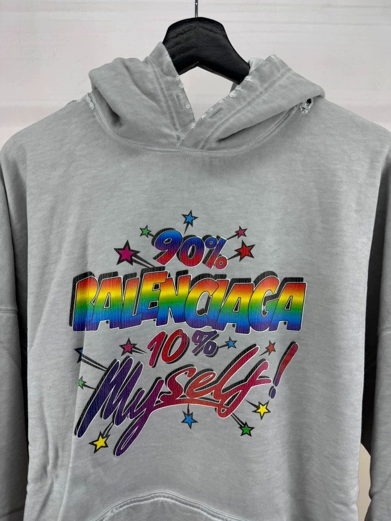 Balenciaga Balenciaga Grey Color Inkjet Hoodie-2506 Size US L / EU 52-54 / 3 - 3 Thumbnail