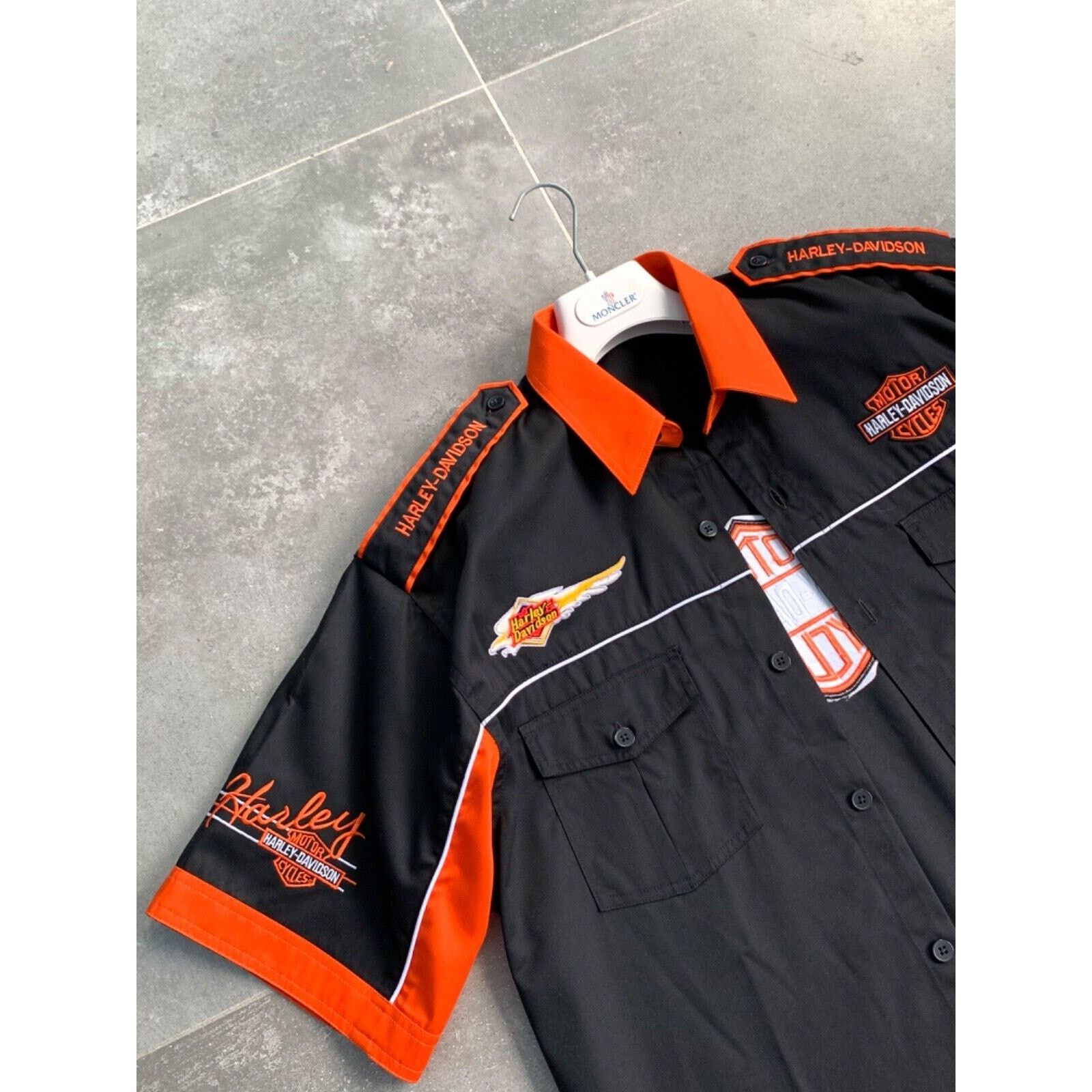 Harley Davidson Men's HARLEY DAVIDSON Biker Moto Embroidered Logo Shirt XL Size US XL / EU 56 / 4 - 10 Thumbnail
