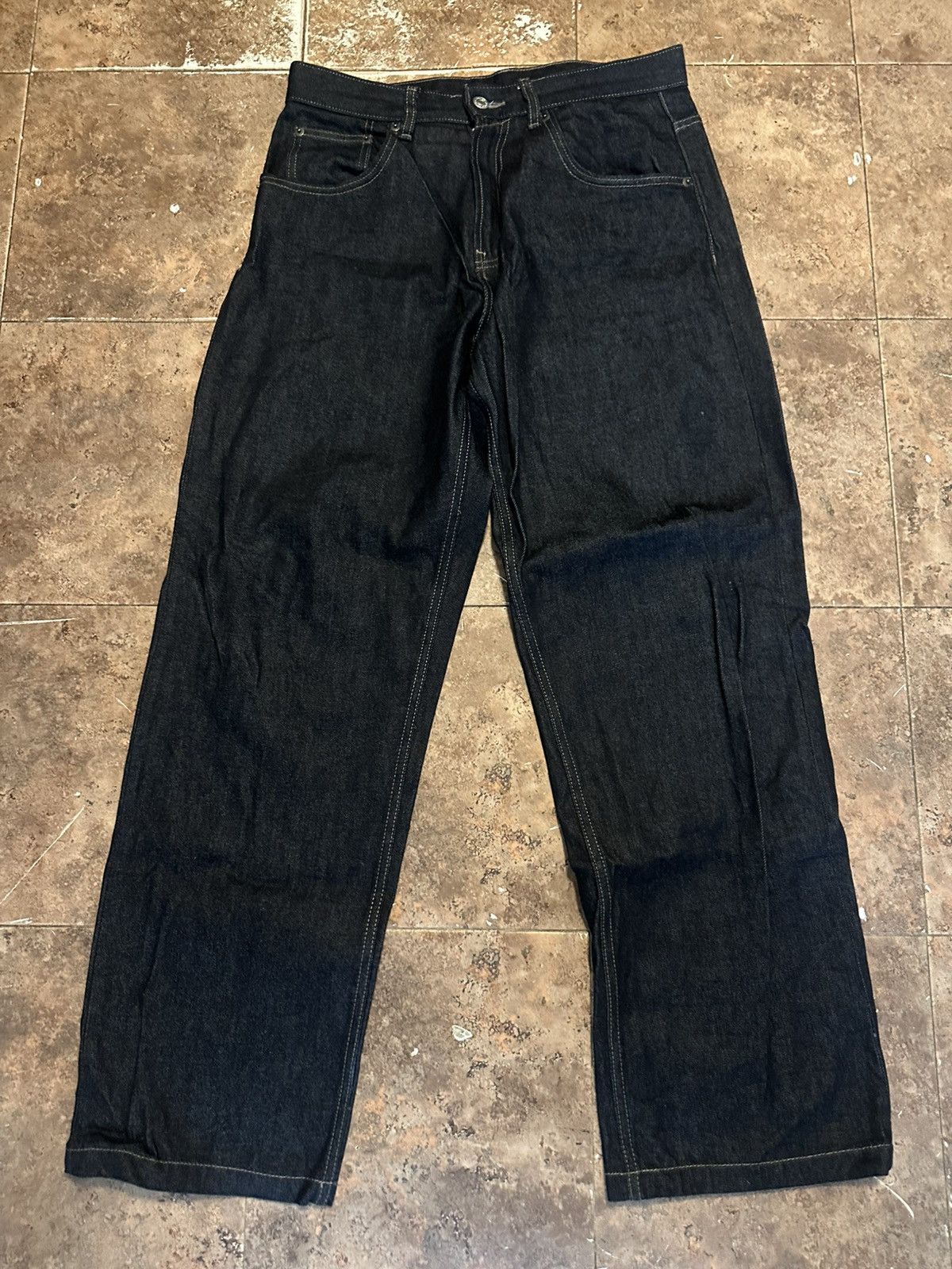 Zara Navy blue denim baggy jeans 31/31 Size US 31 - 1 Thumbnail