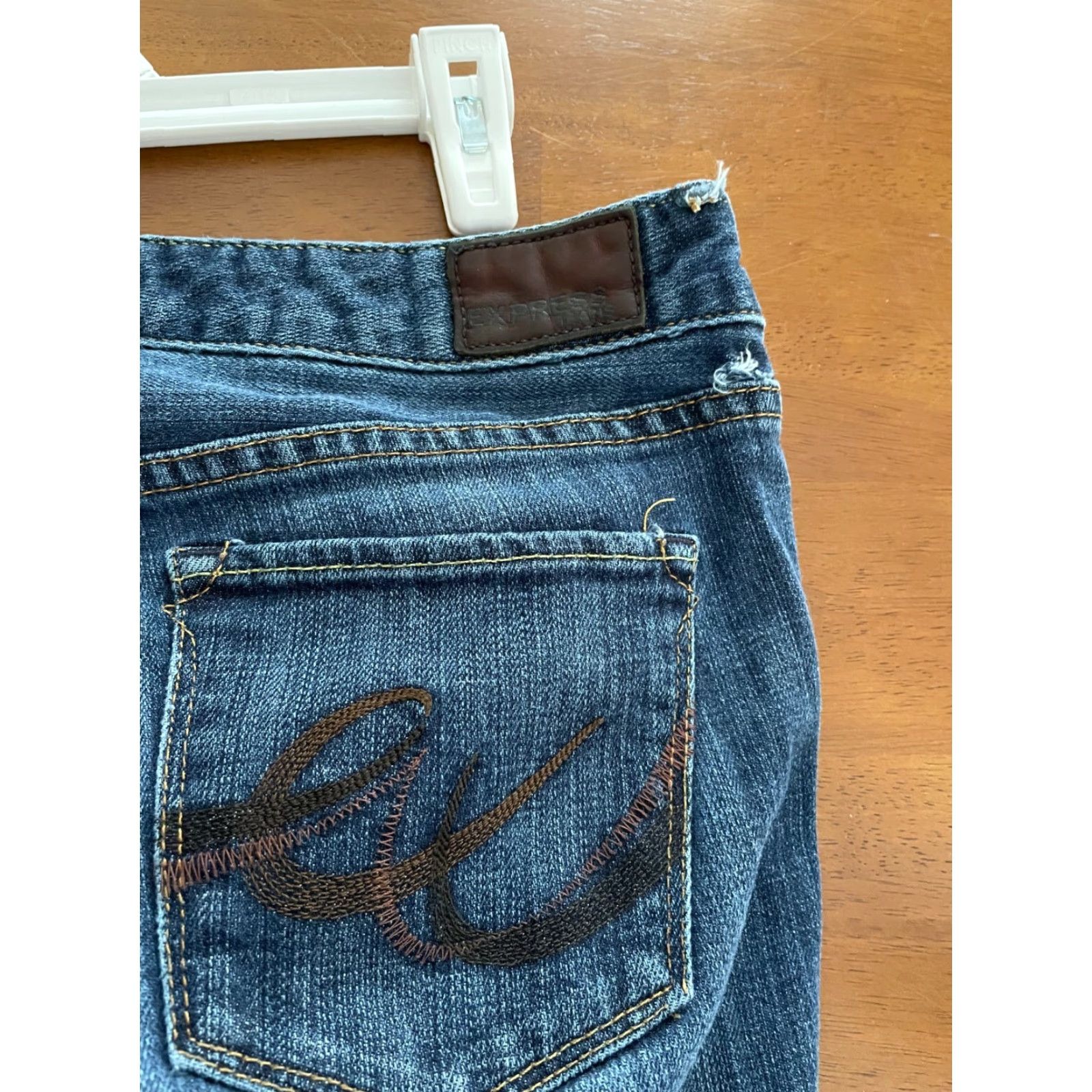 Express Express Stella Denim Jeans Womens 8R Blue Skinny Leg Regular Fit Low Rise Washed Size 30" / US 8 / IT 44 - 3 Thumbnail