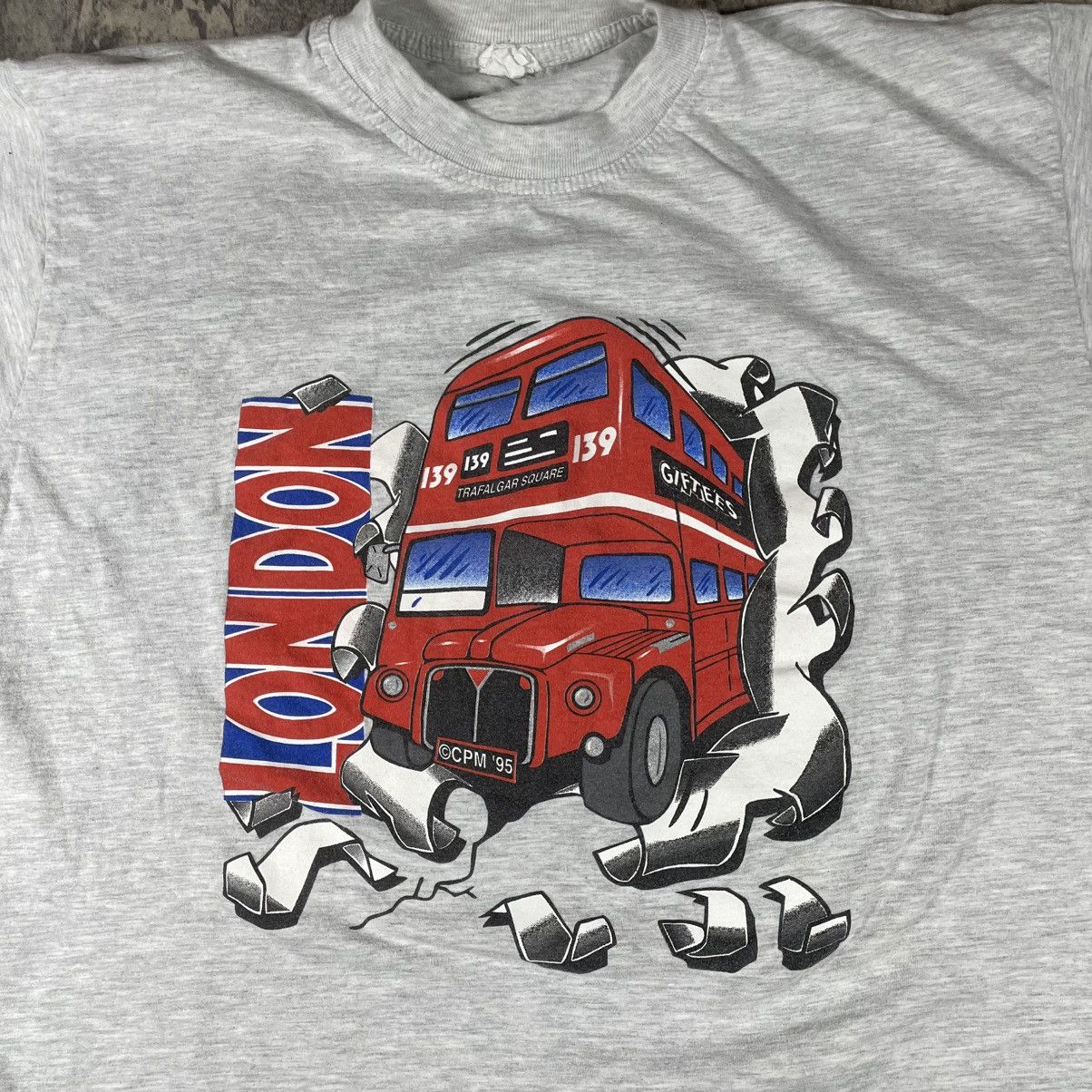 Vintage 90s London Double Decker Bus Tshirt Size US XL / EU 56 / 4 - 2 Thumbnail
