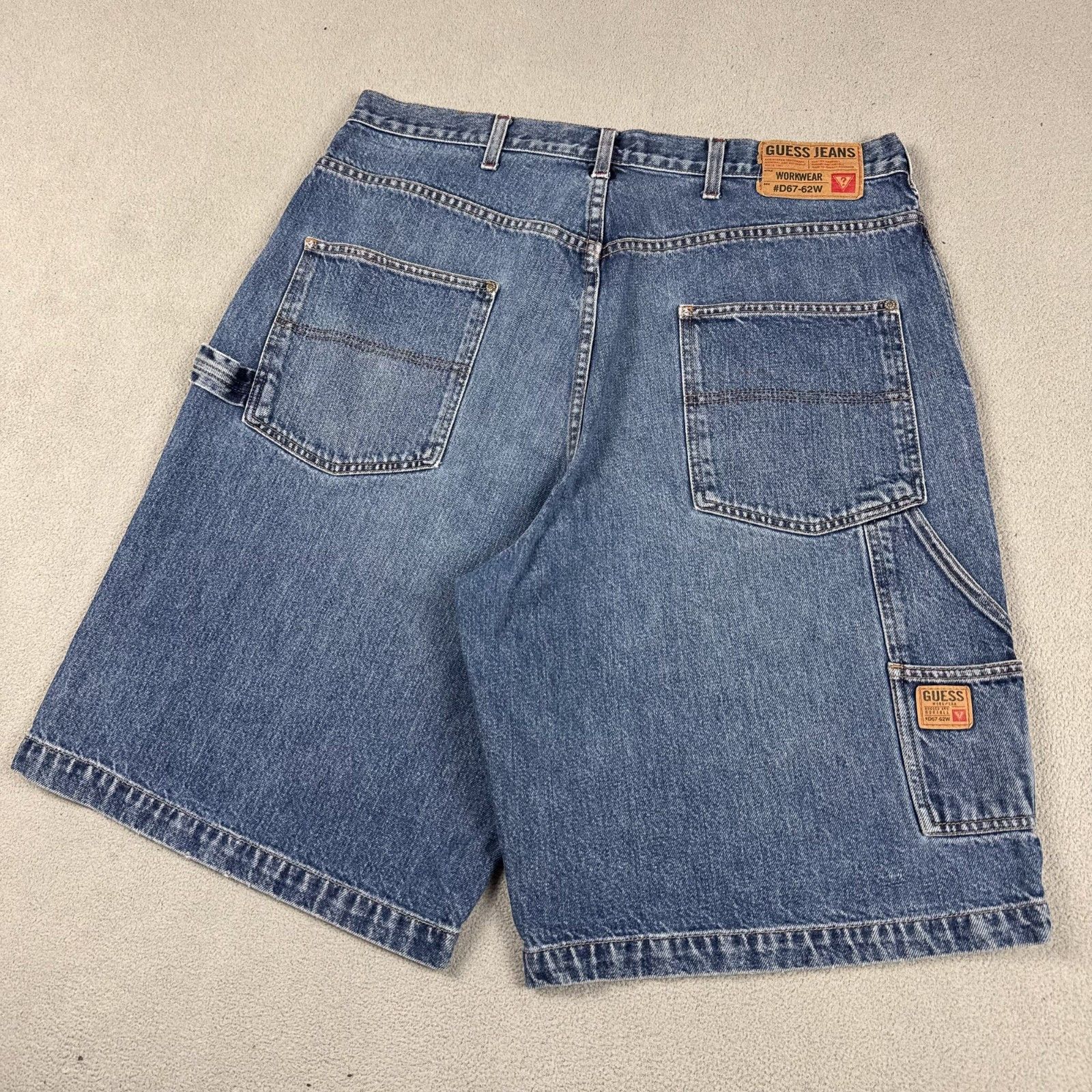 Guess Guess Vintage Denim Shorts 38 Blue Carpenter Jorts Y2K Size US 38 / EU 54 - 6 Thumbnail
