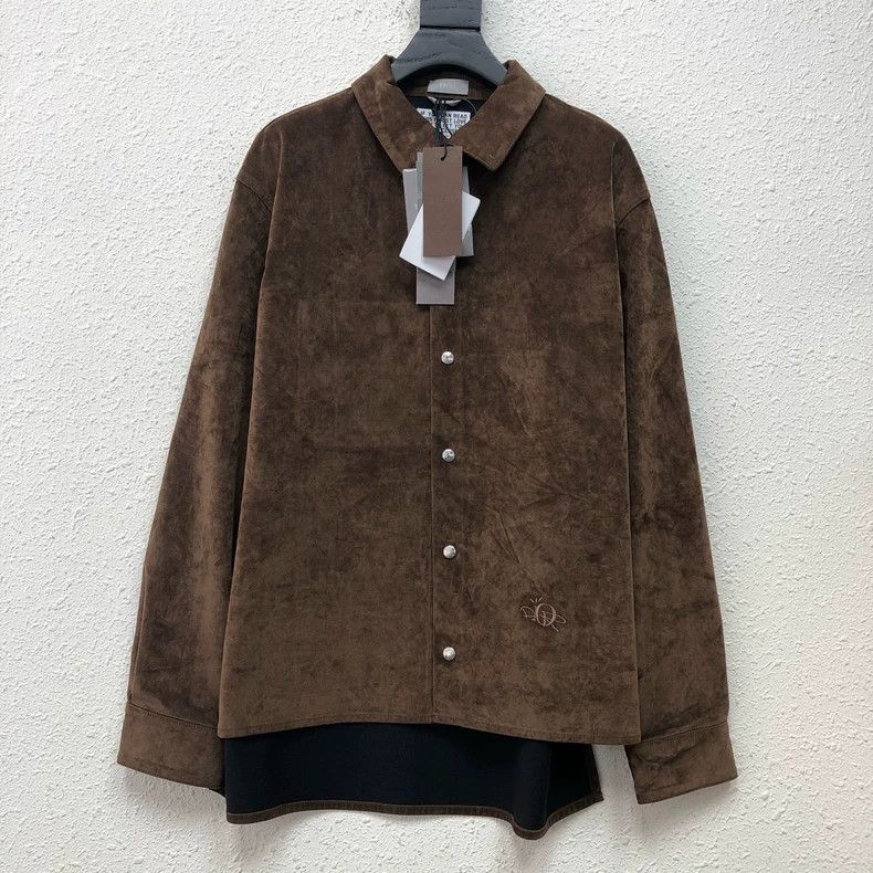 Dior Dior Brown suede embroidered shirt jacket 2502-Nextarrow Size US M / EU 48-50 / 2 - 1 Thumbnail