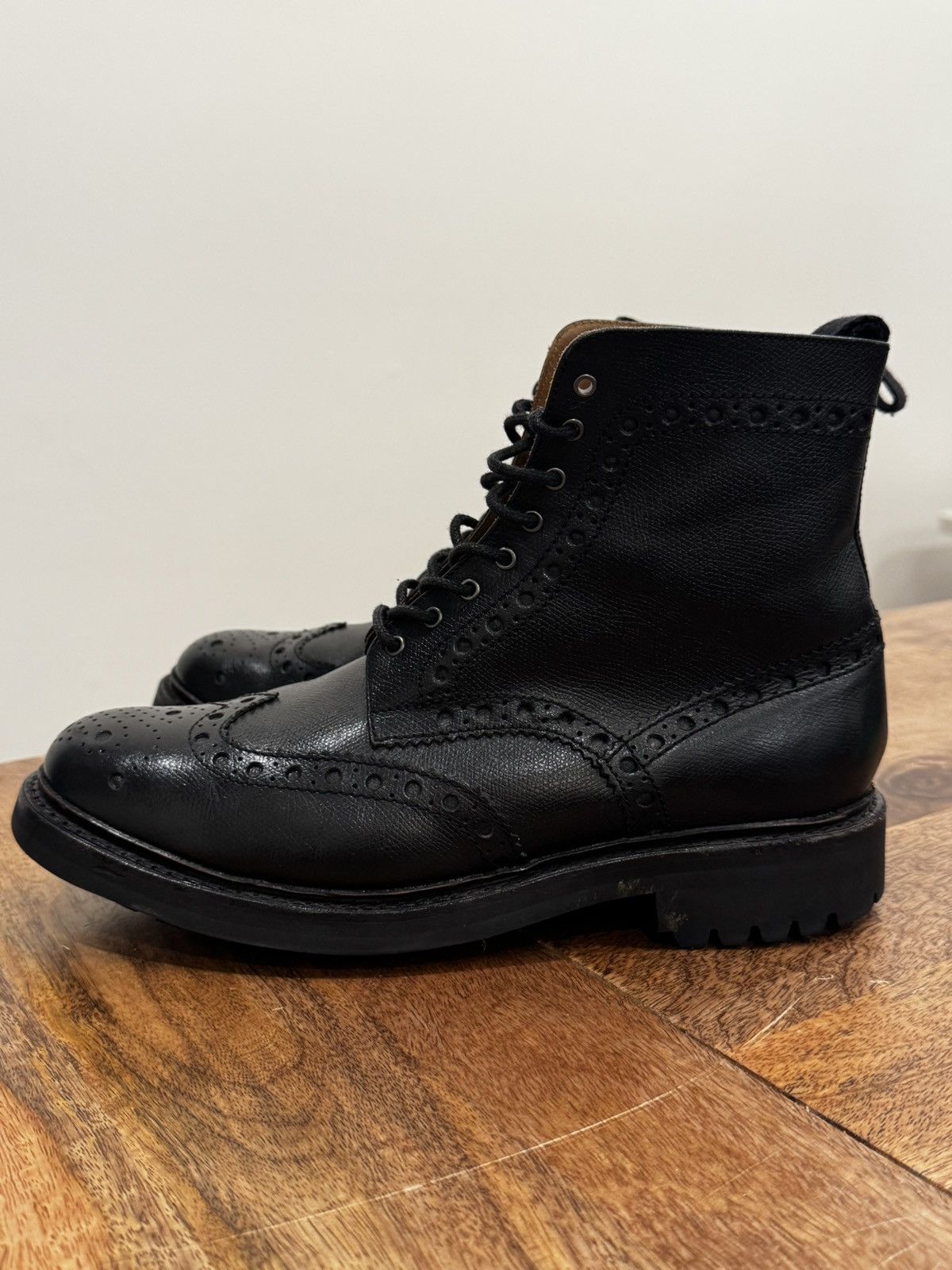 Grenson Grenson Fred Brogue Boots Black – UK 9 G, 8/10 Size US 10 / EU 43 - 2 Thumbnail