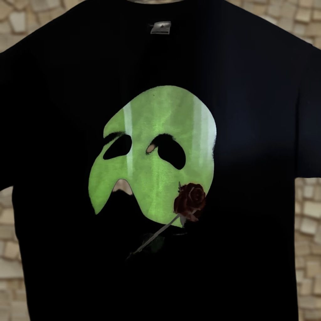Vintage VINTAGE Dewynters Phantom of the Opera Shirt Mens XL Black Cotton Graphic Print 90s Gothic Theater Tee Size US XL / EU 56 / 4 - 1 Thumbnail